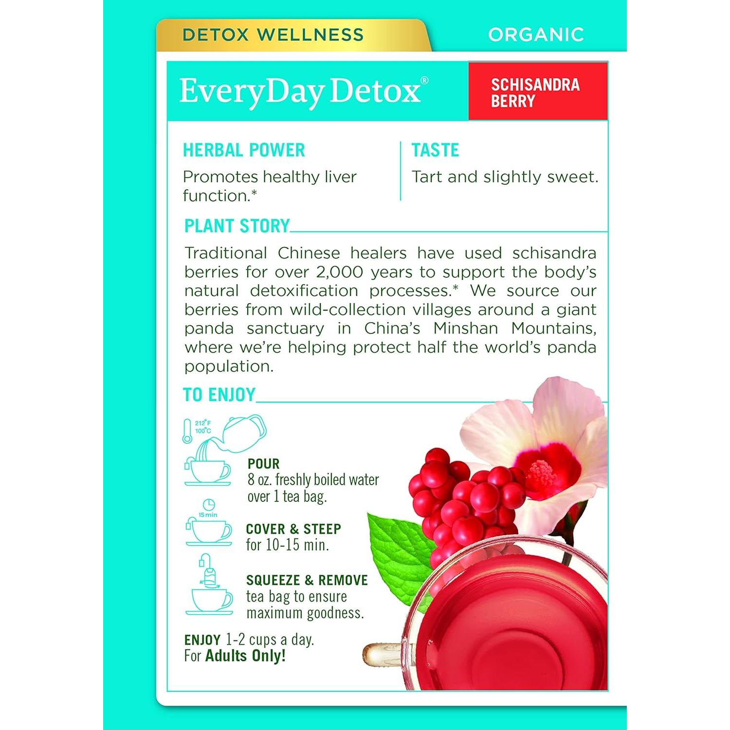 Té de hierbas Detox EveryDay Orgánico Traditional Medicinals - 48 Bolsitas