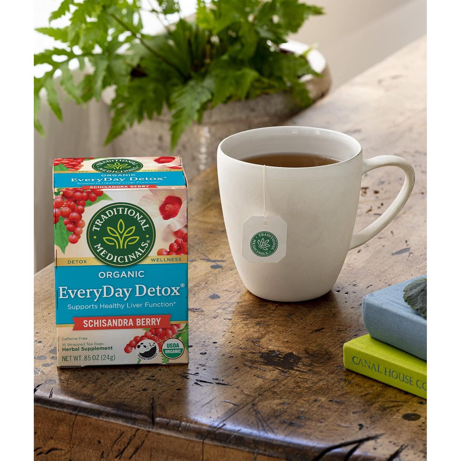 Té de hierbas Detox EveryDay Orgánico Traditional Medicinals - 48 Bolsitas