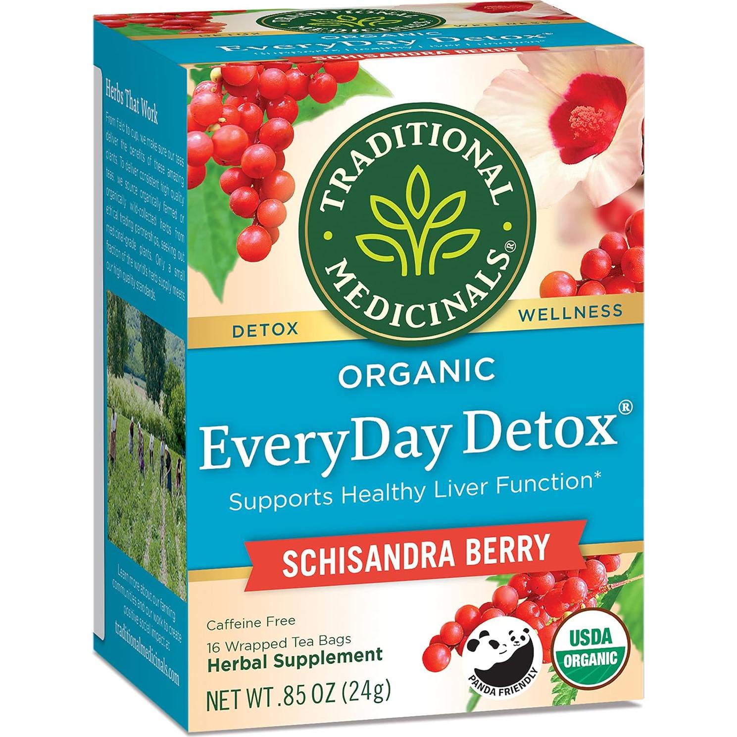 Té de hierbas Detox EveryDay Orgánico Traditional Medicinals - 48 Bolsitas
