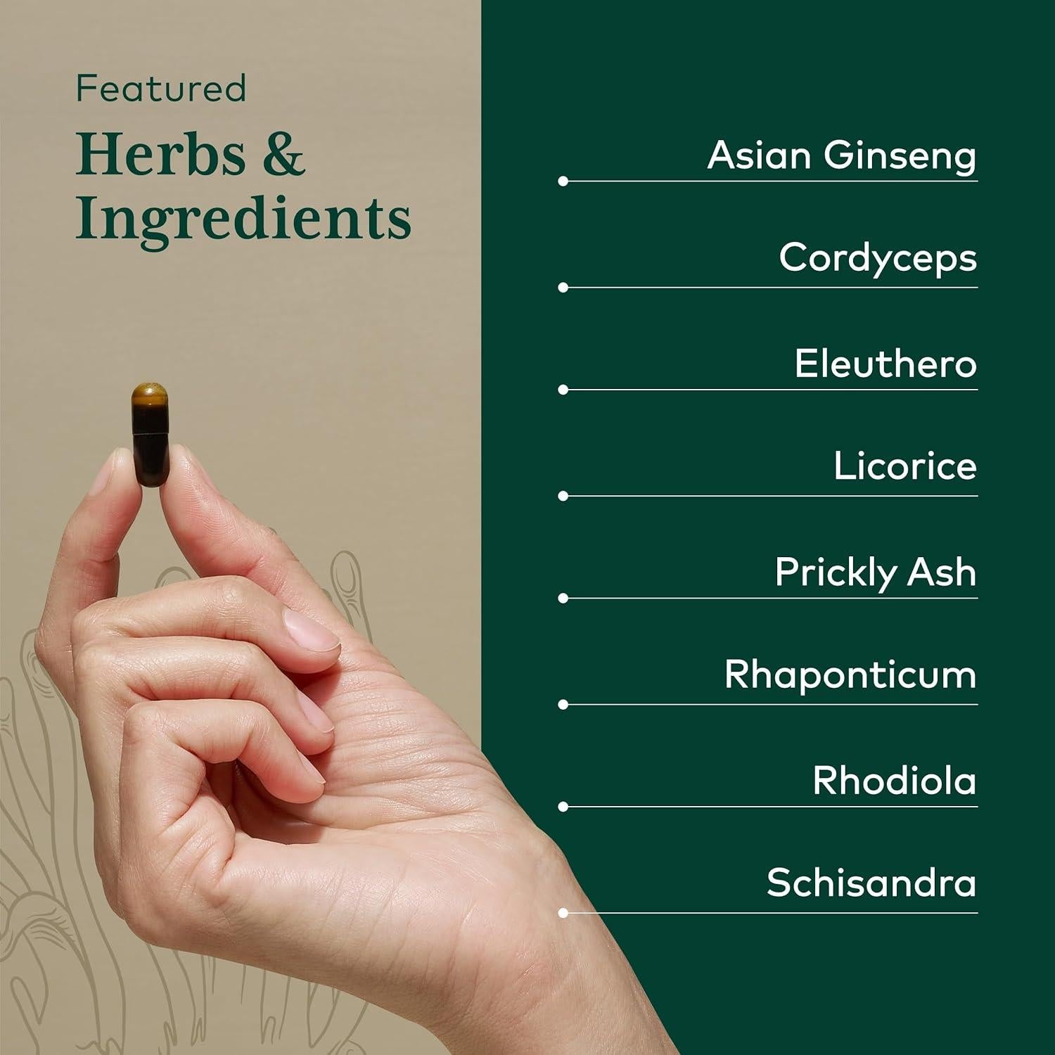 Suplemento de Energía Gaia Herbs Pro Revive HPA - 60 Cápsulas