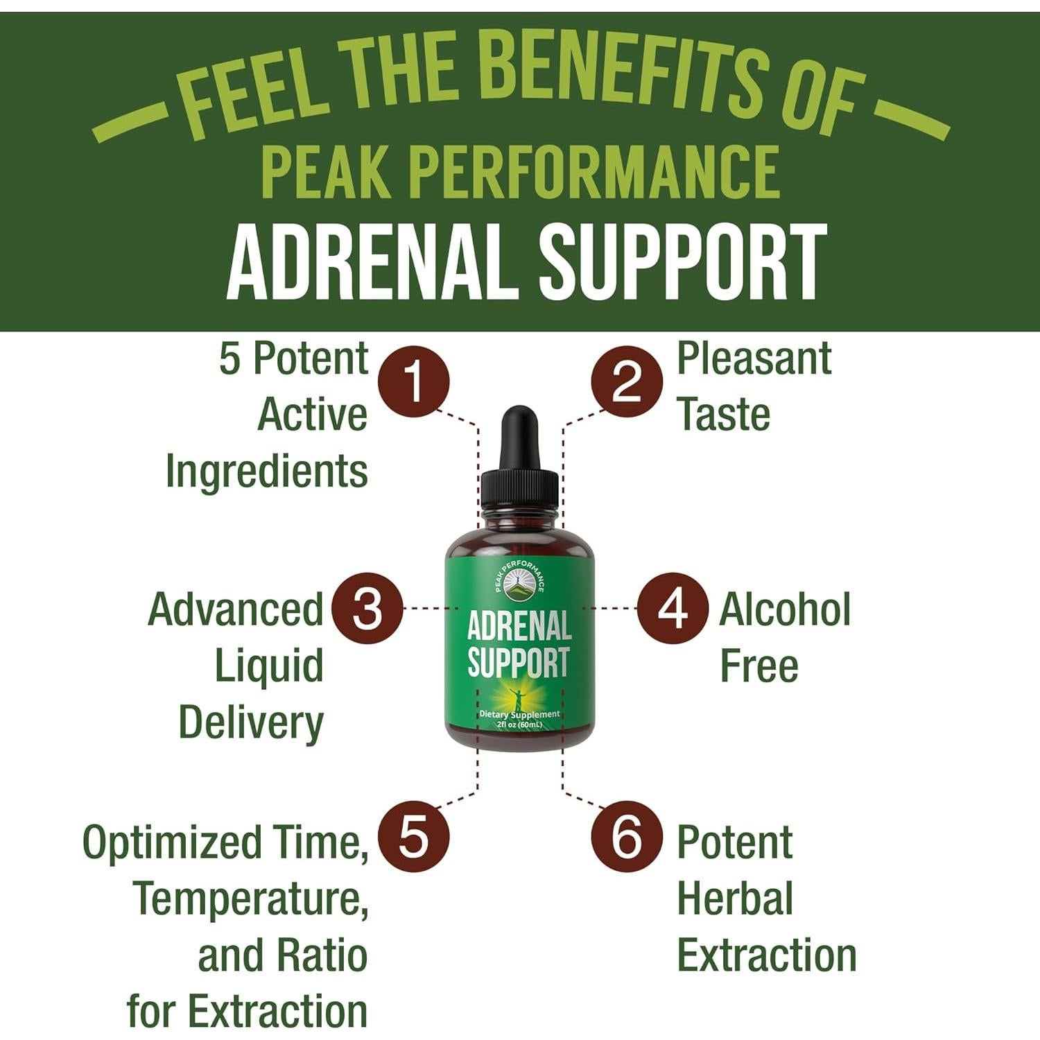 Suplemento Líquido de Soporte Adrenal Peak Performance 132g