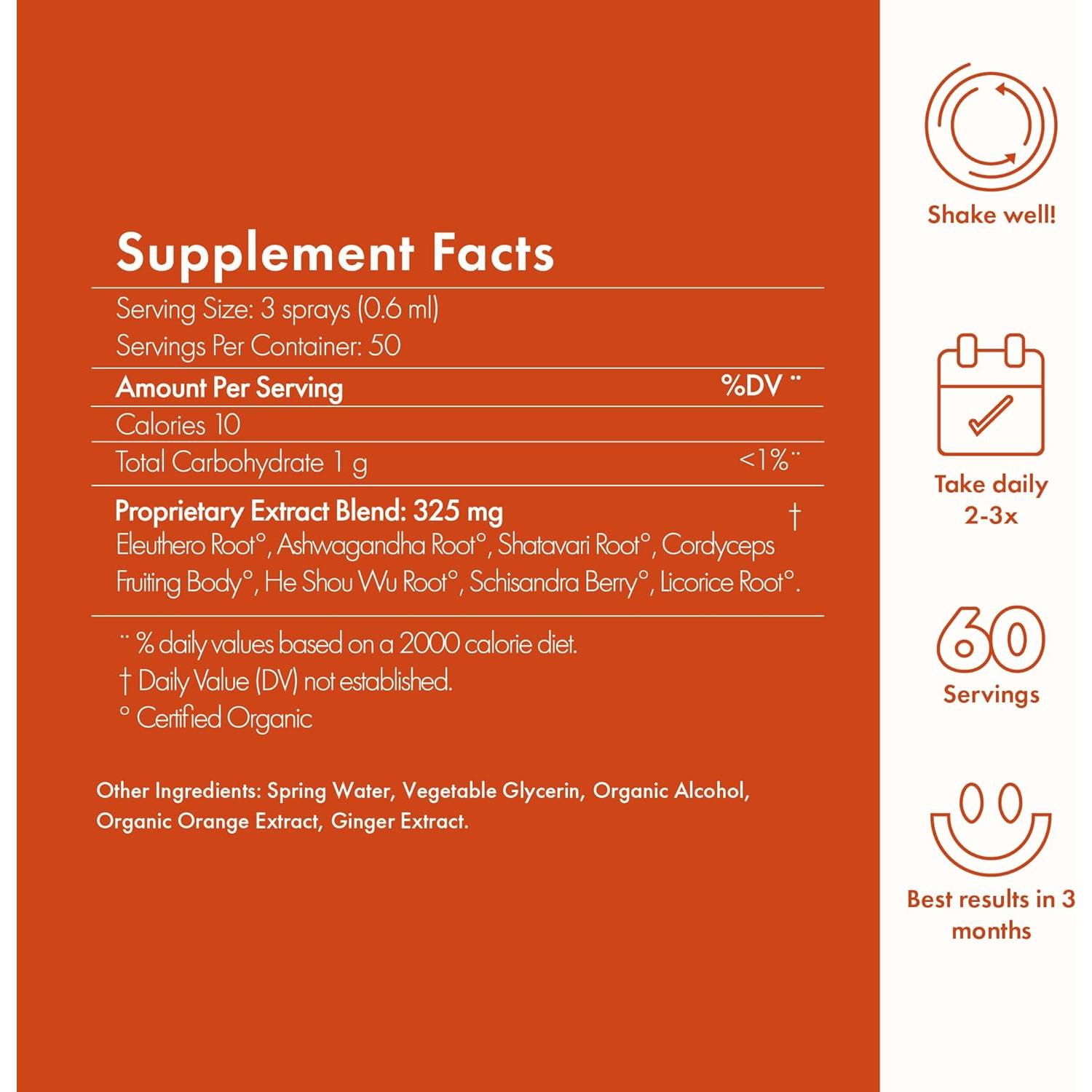 Suplemento en Spray XULA Energía - 60 Porciones Adaptógenos