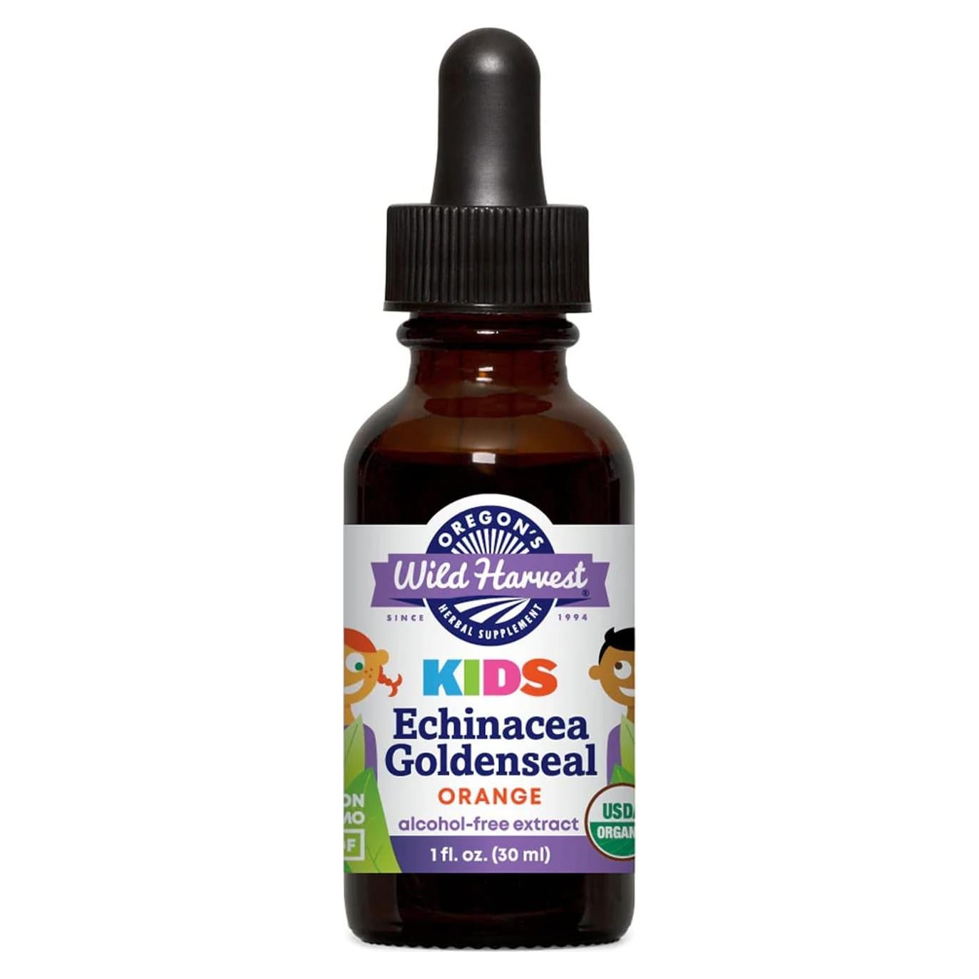 Suplemento Herbal Orgánico Equinácea Goldenseal Niños Oregon's Wild Harvest 30ml
