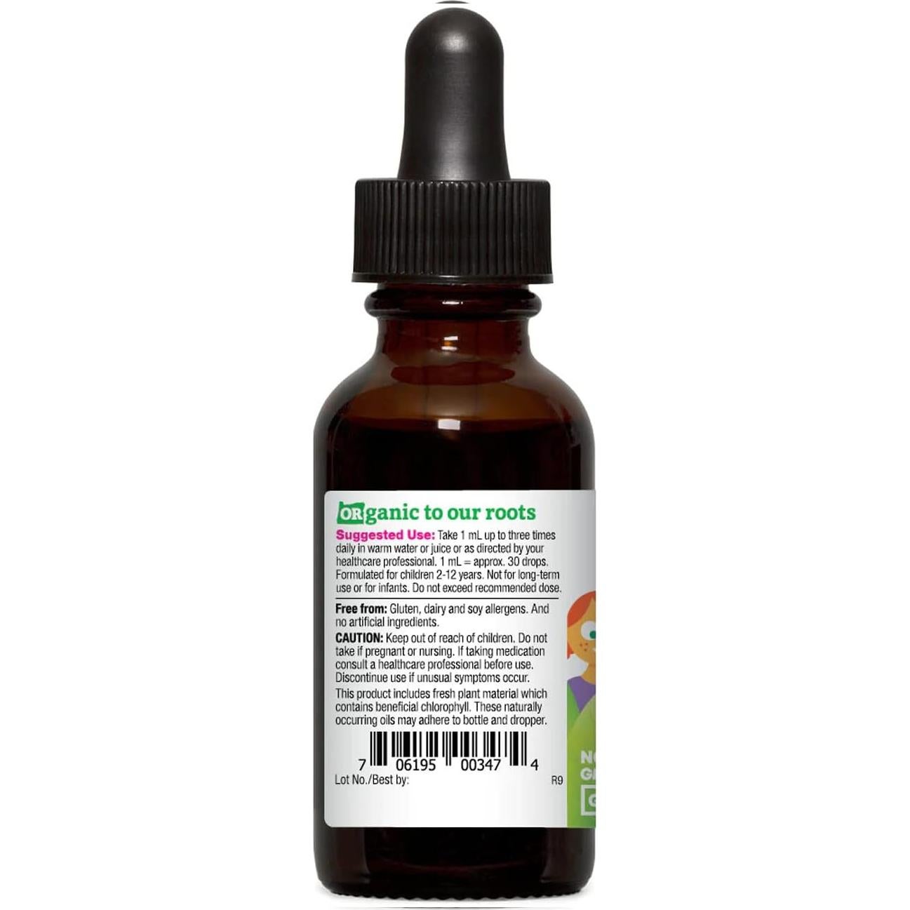 Suplemento Herbal Orgánico Equinácea Goldenseal Niños Oregon's Wild Harvest 30ml