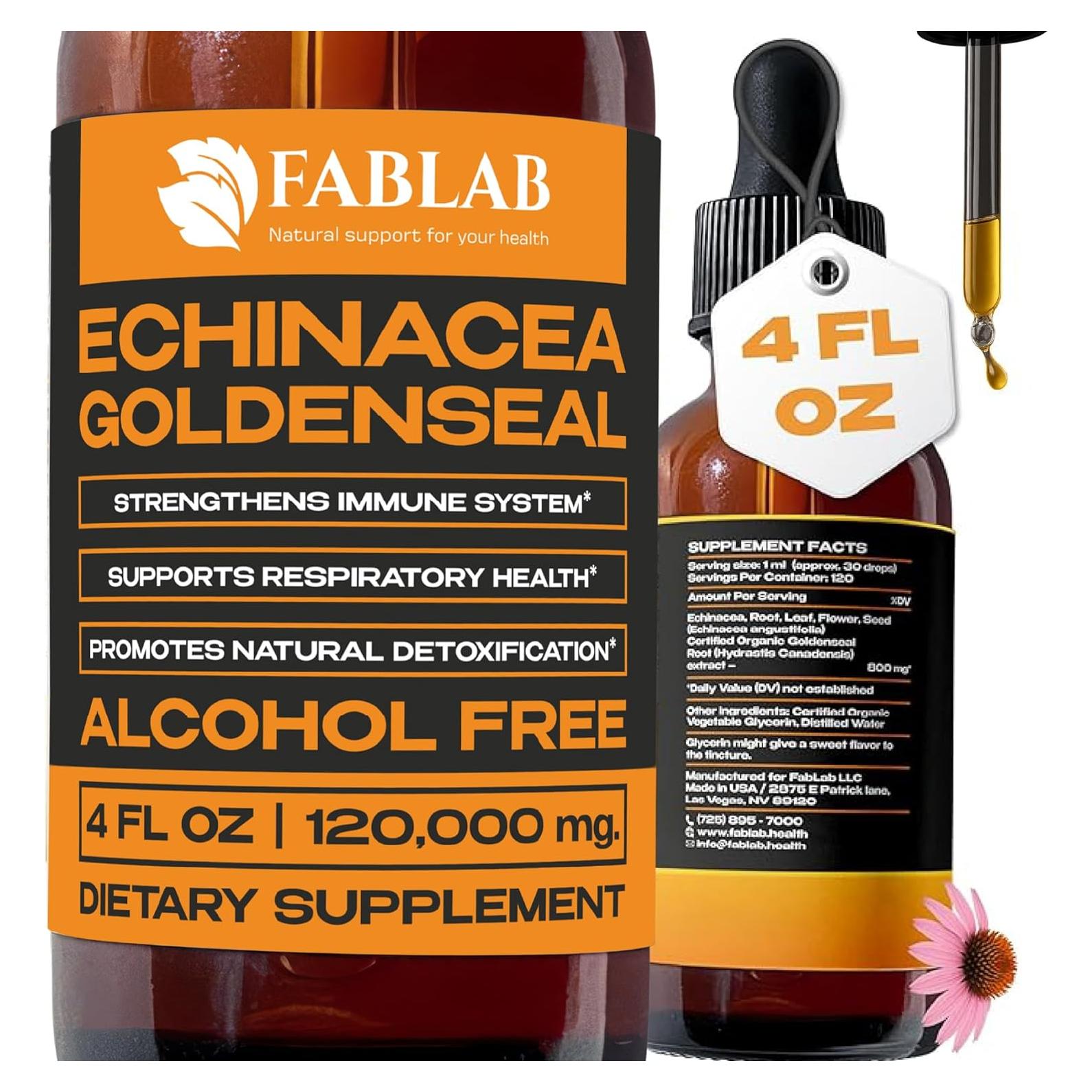 Extracto Líquido de Equinácea y Sello Dorado FabLab 118ml