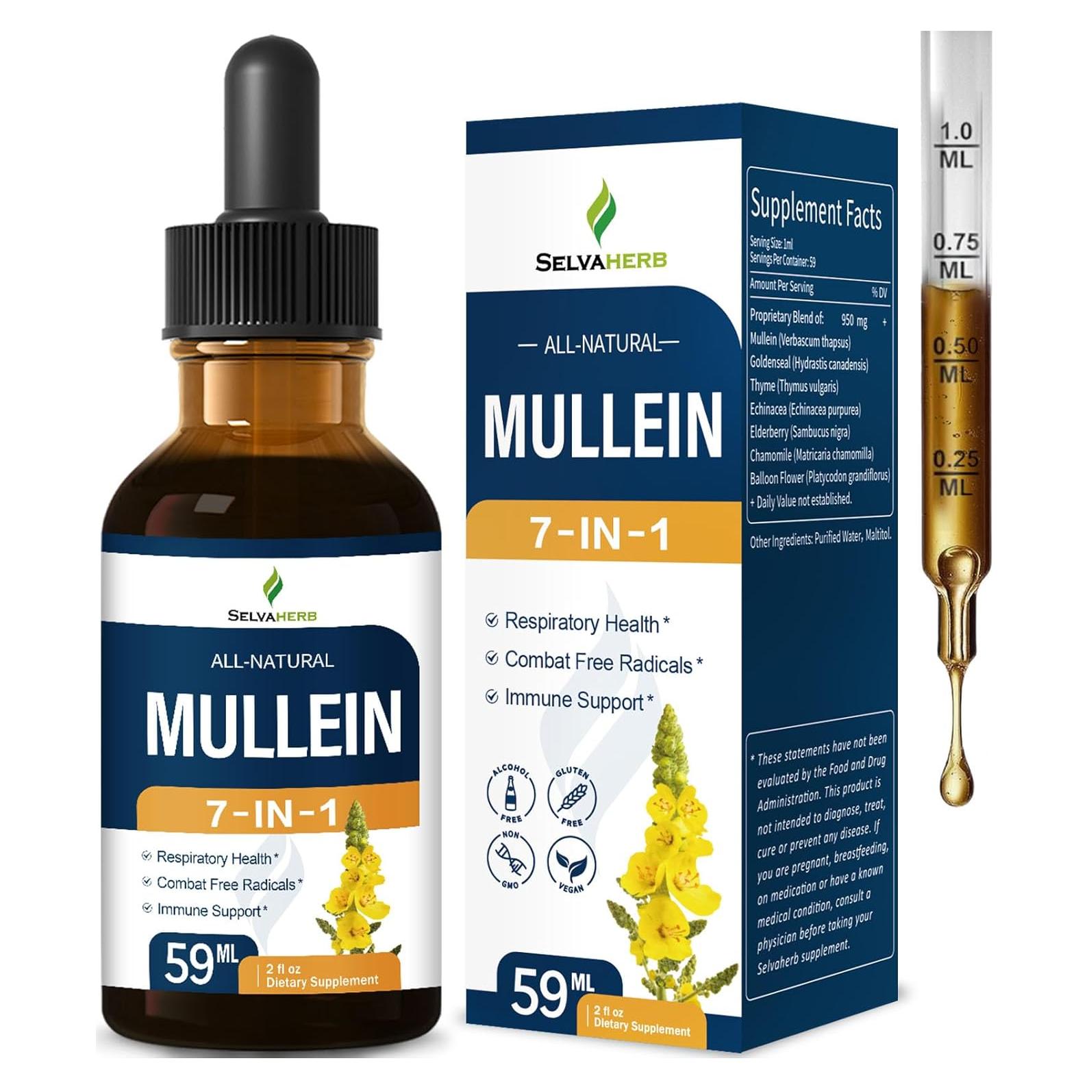 Gotas de Mullein Selvaherb 60ml - Salud Respiratoria y Inmunidad