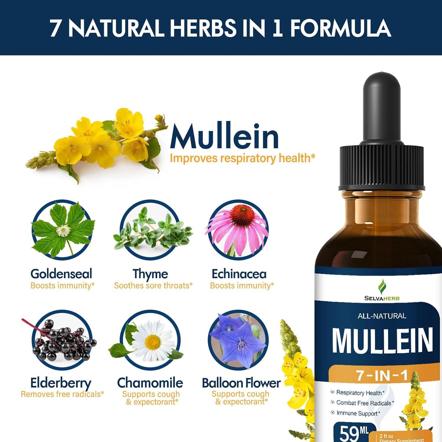 Gotas de Mullein Selvaherb 60ml - Salud Respiratoria y Inmunidad
