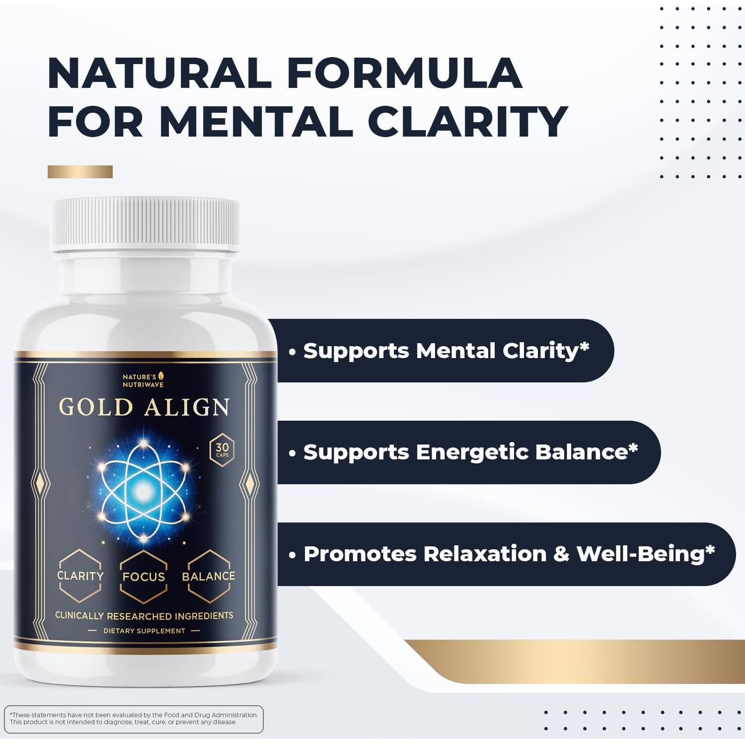 Cápsulas de Albahaca Sagrada Gold Align - Suplemento Herbal Natural, 30 Unidades