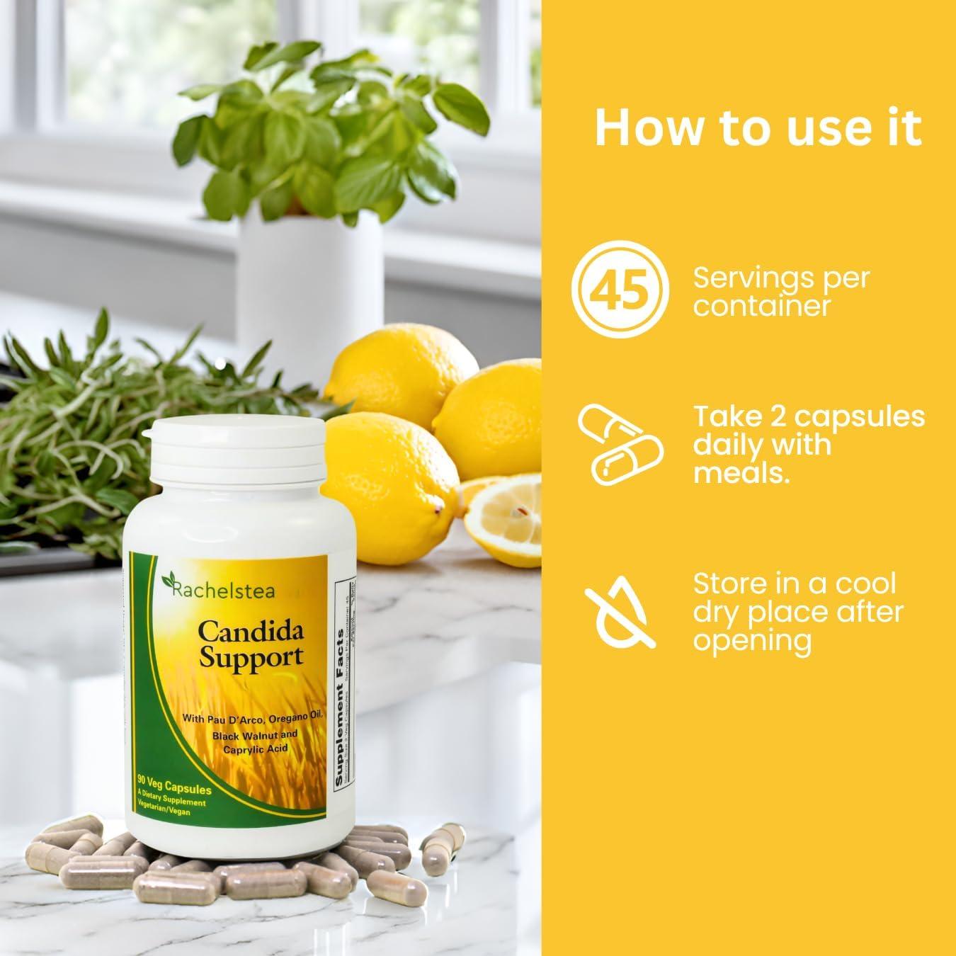 Suplemento Vegano Soporte Candida Rachel - 90 Cápsulas