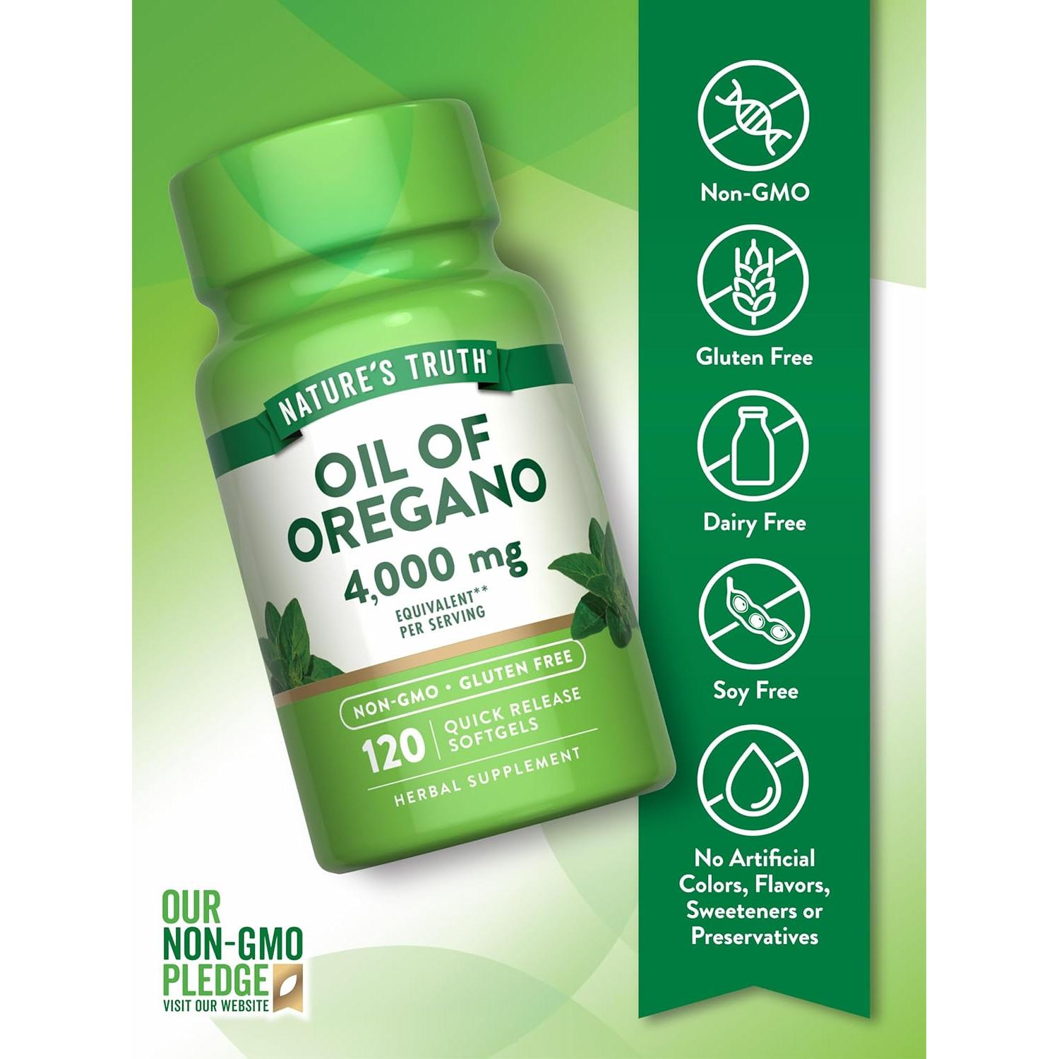 Aceite de Orégano Nature's Truth 4000 mg 120 Cápsulas Blandas