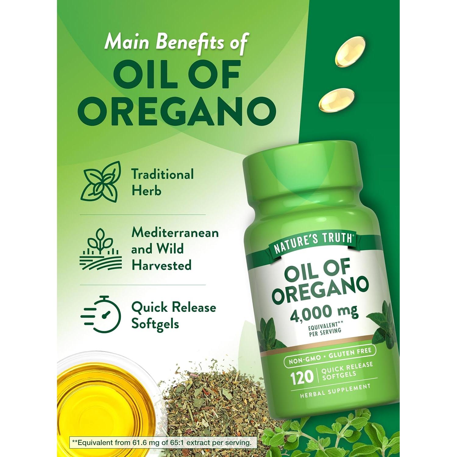 Aceite de Orégano Nature's Truth 4000 mg 120 Cápsulas Blandas