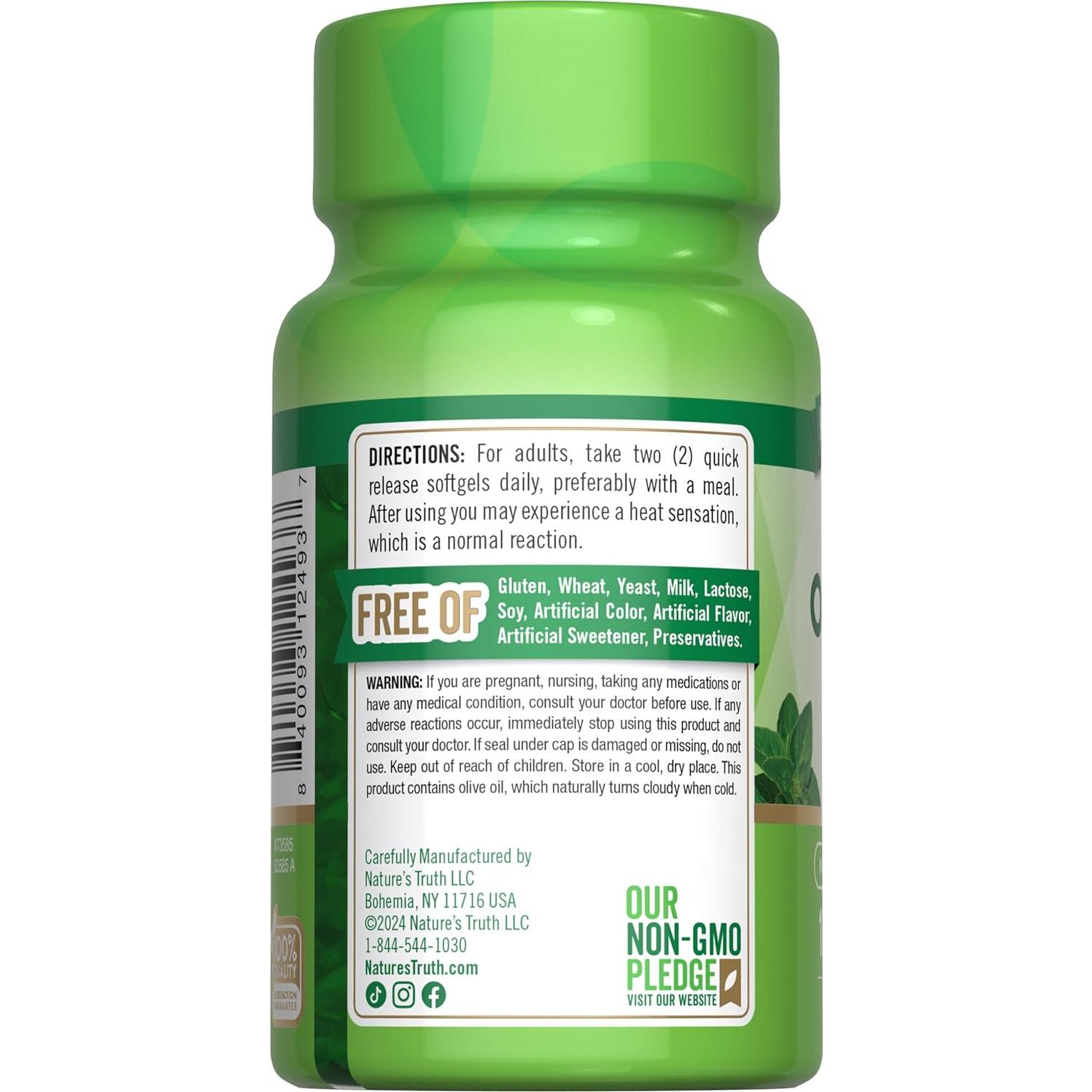 Aceite de Orégano Nature's Truth 4000 mg 120 Cápsulas Blandas