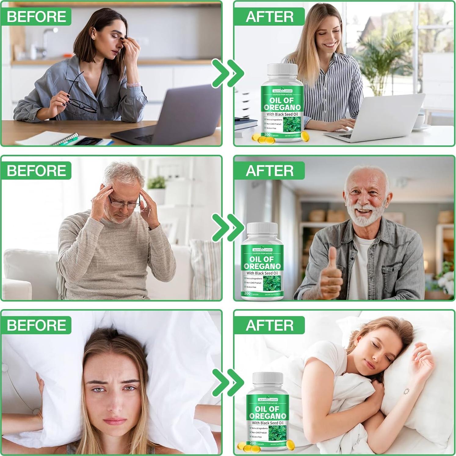 Cápsulas de Aceite de Orégano y Semilla Negra 200 Unidades