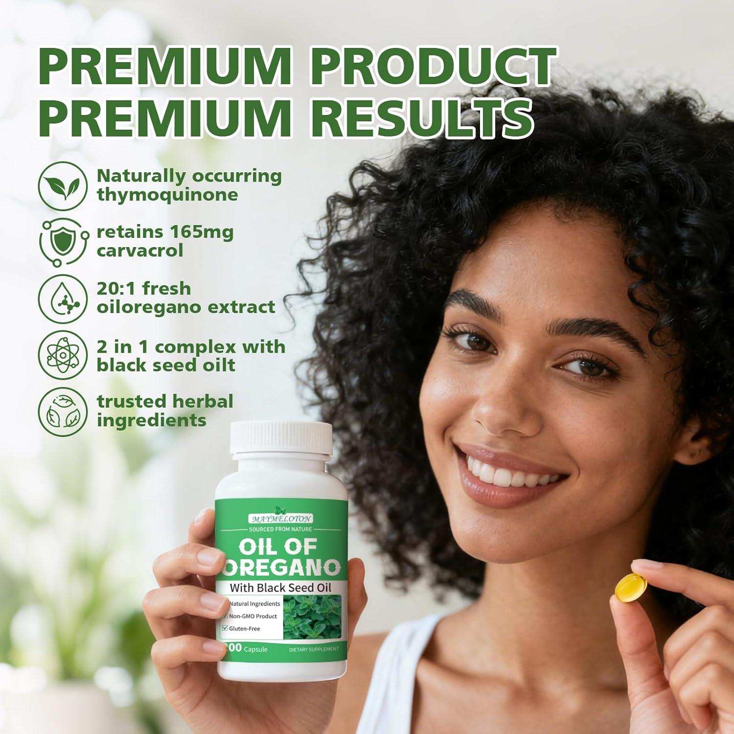 Cápsulas de Aceite de Orégano y Semilla Negra 200 Unidades