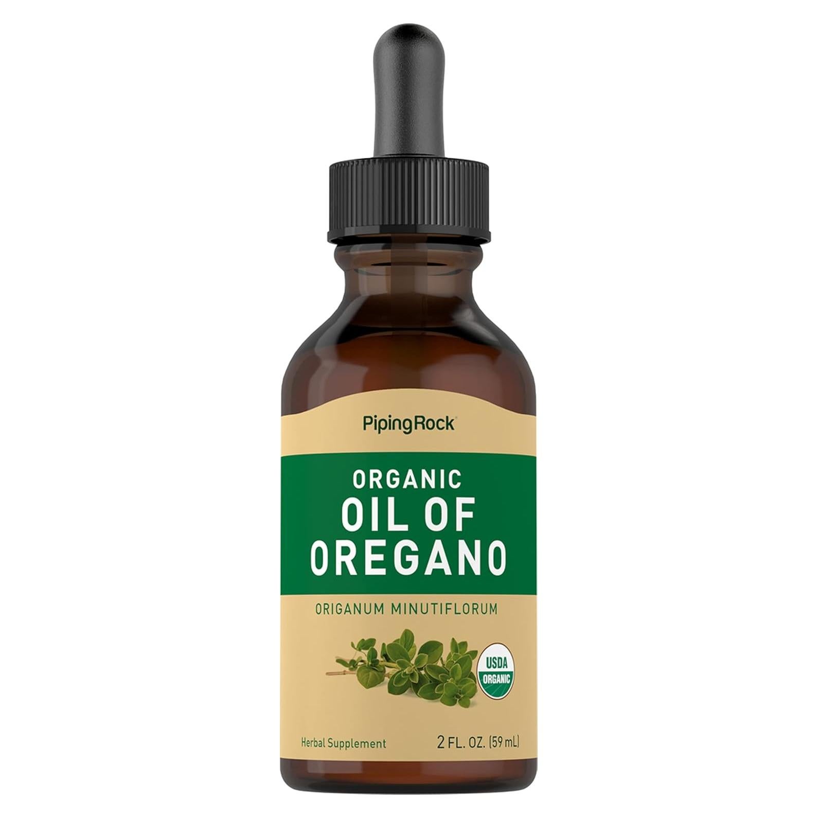 Aceite de Orégano Orgánico Piping Rock 59 ml - Suplemento Herbal