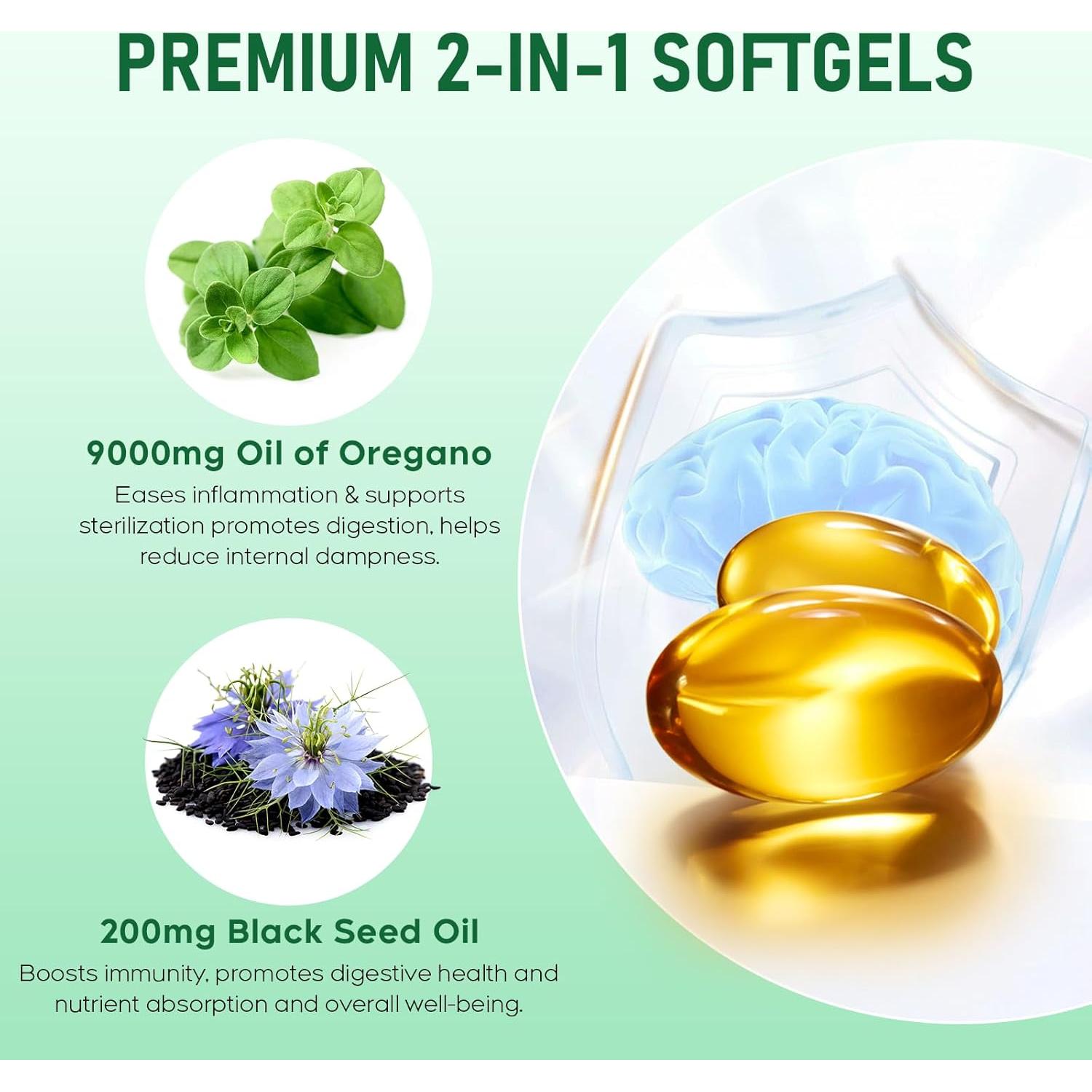 Aceite de Orégano y Semilla Negra FRKSTYL 120 Cápsulas