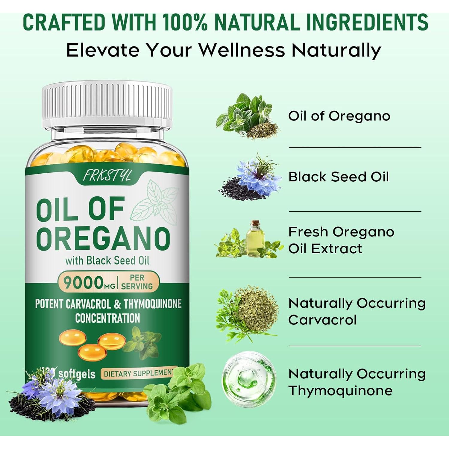 Aceite de Orégano y Semilla Negra FRKSTYL 120 Cápsulas