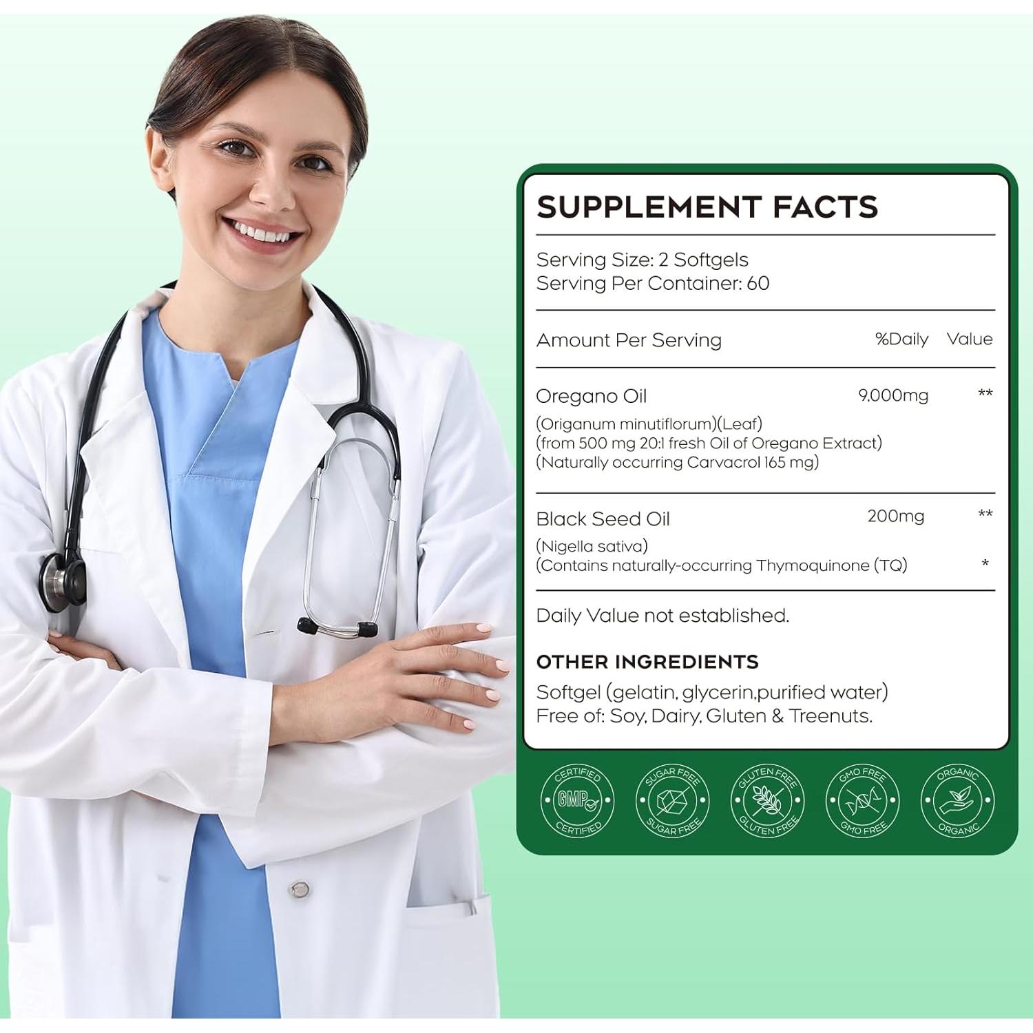 Aceite de Orégano y Semilla Negra FRKSTYL 120 Cápsulas