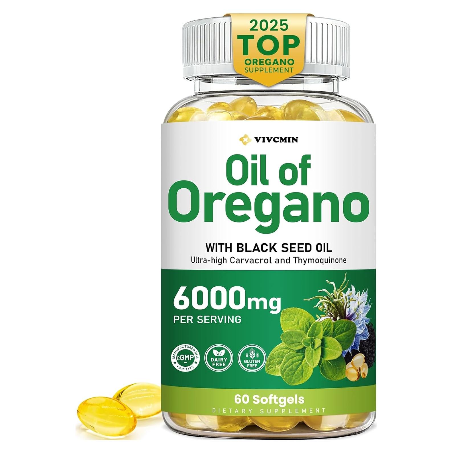Aceite de Orégano 6000mg + Semilla Negra 200mg - 60 Cápsulas