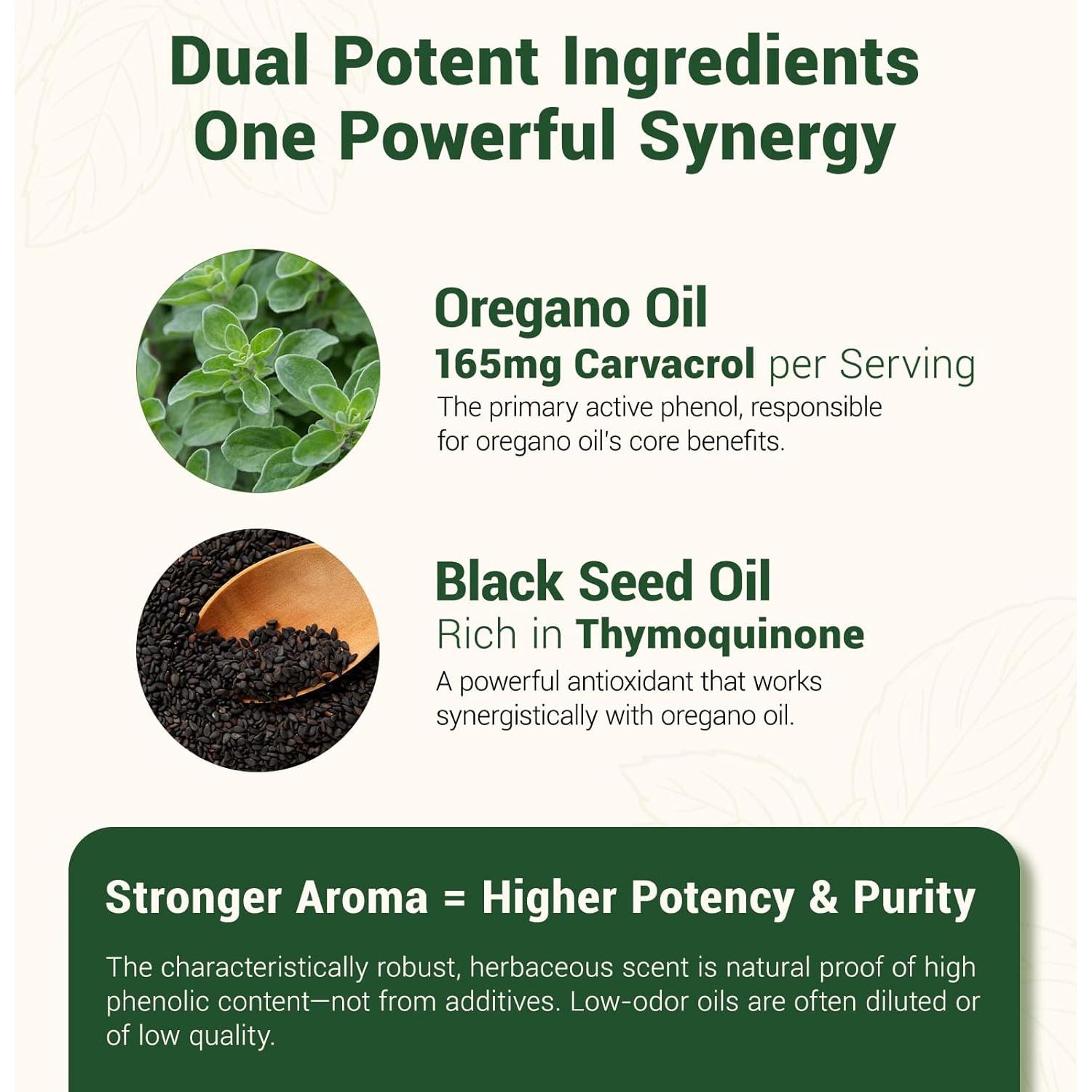 Aceite de Orégano 6000mg + Semilla Negra 200mg - 60 Cápsulas