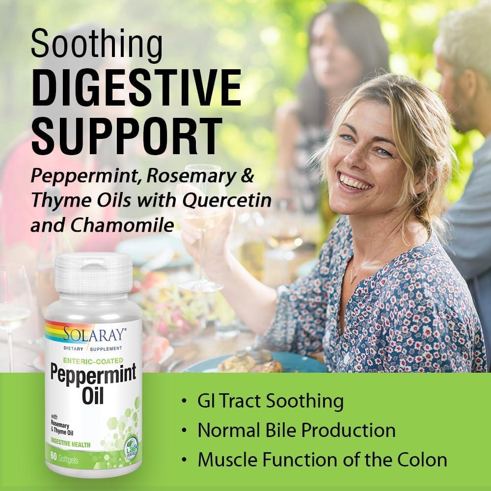 Aceite de Menta Solaray 60 Gelatinas Blandas Digestivas