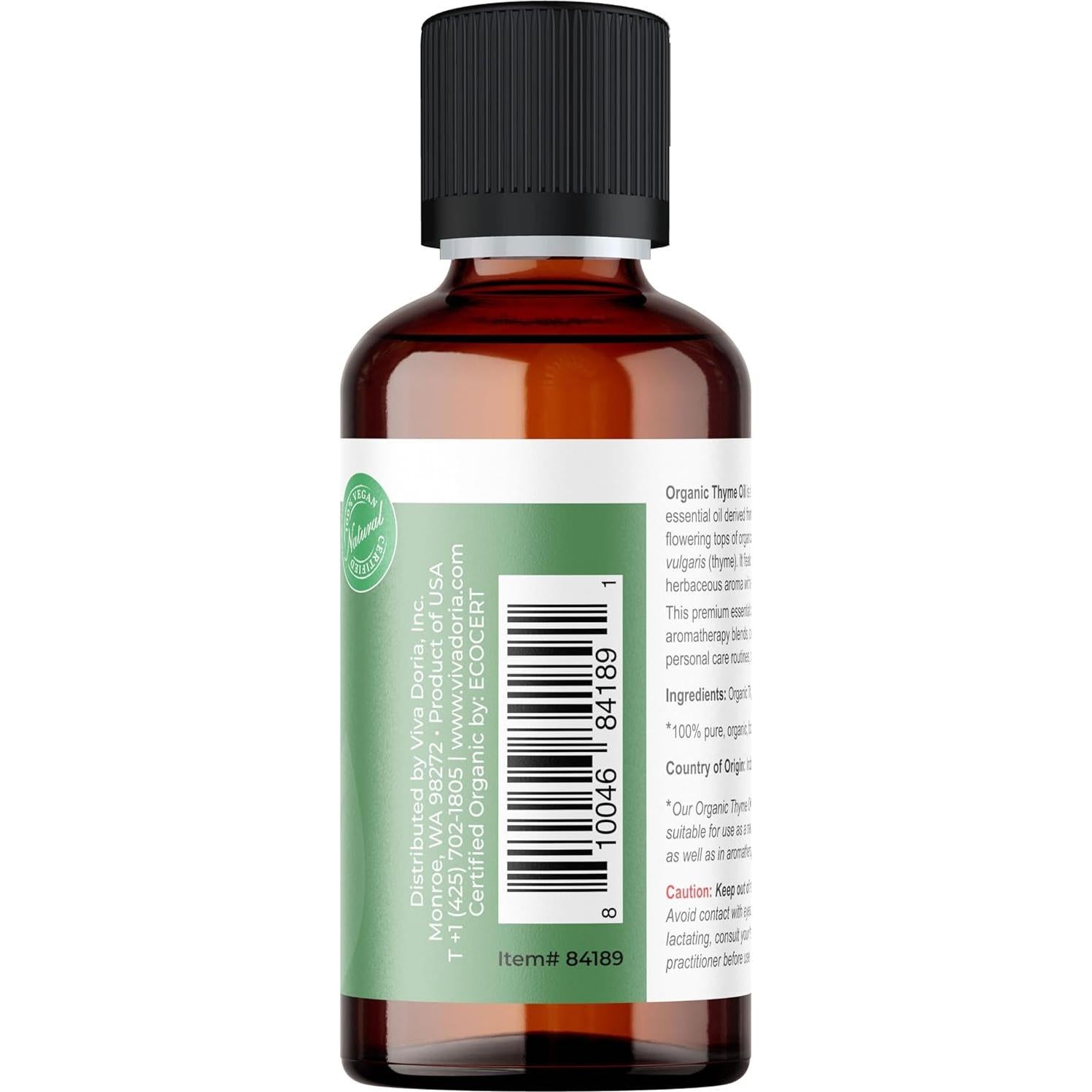 Aceite Esencial de Tomillo Orgánico Viva Doria 30 mL Puro