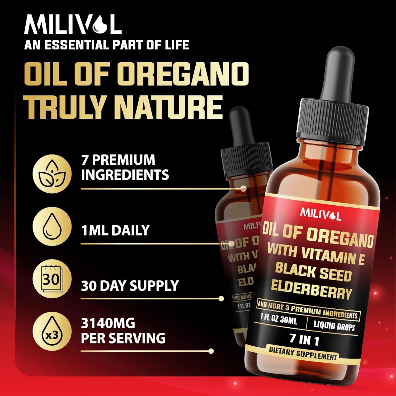 Gotas de Orégano Líquido Milivol 30ml - Soporte Inmunológico