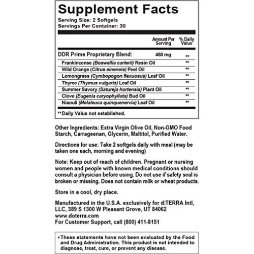 doTERRA DDR Prime Aceite Esencial en Cápsulas - 60 Unidades