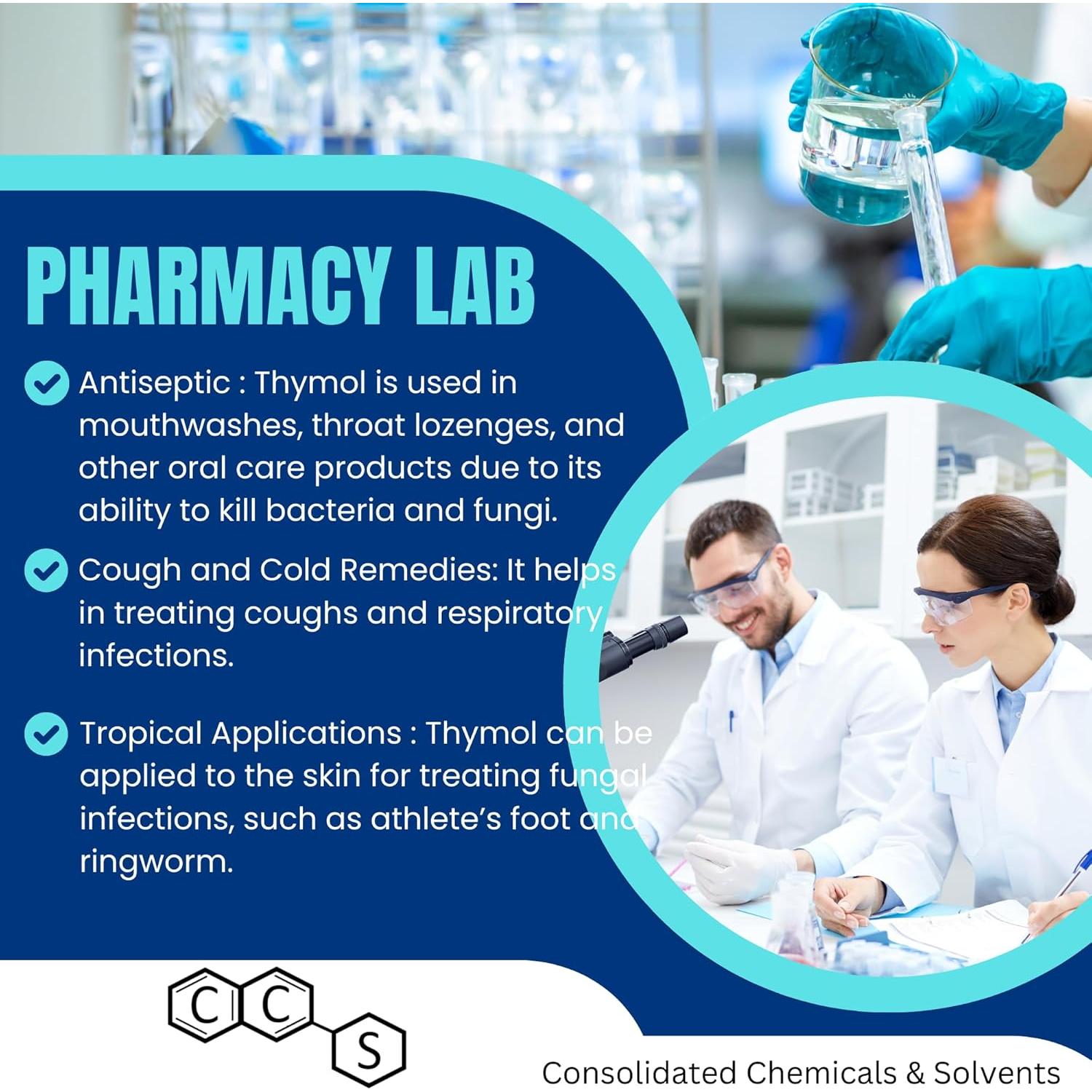 Cristales de Timol Aromático de Alta Pureza 250g - CCS Químicos