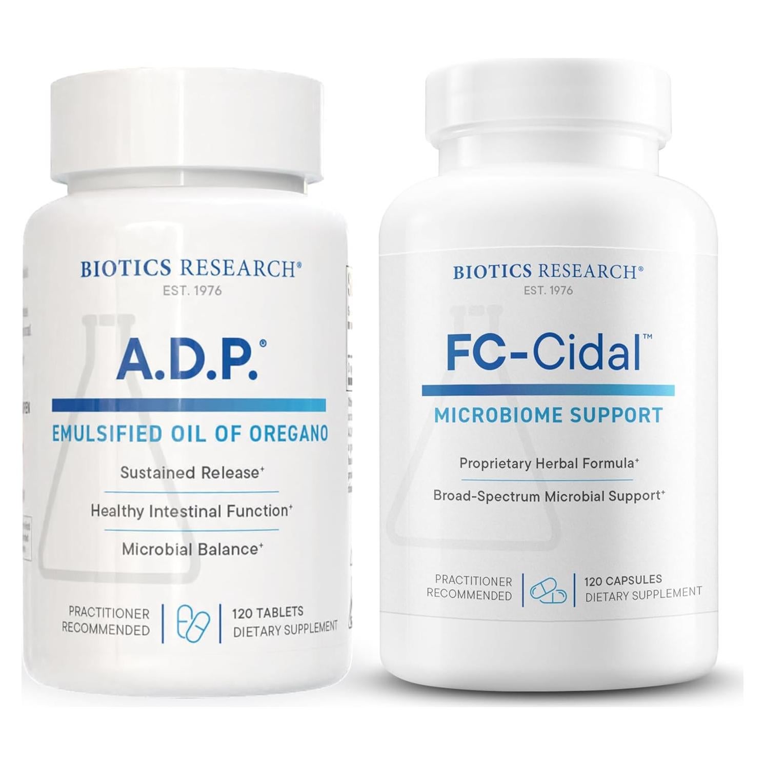 Biotics Research A.D.P. Aceite de Orégano y FC-Cidal 120 tabletas/cápsulas