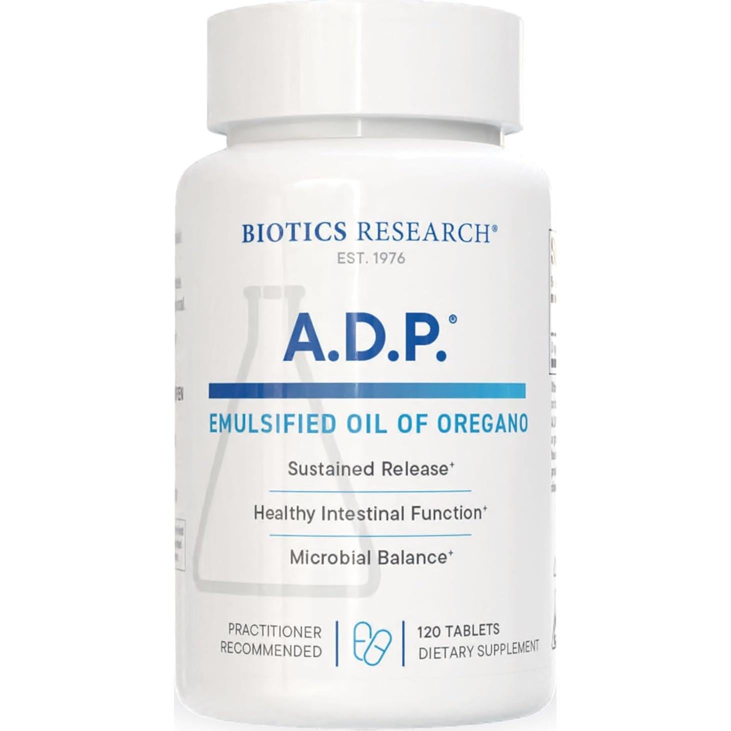 Biotics Research A.D.P. Aceite de Orégano y FC-Cidal 120 tabletas/cápsulas