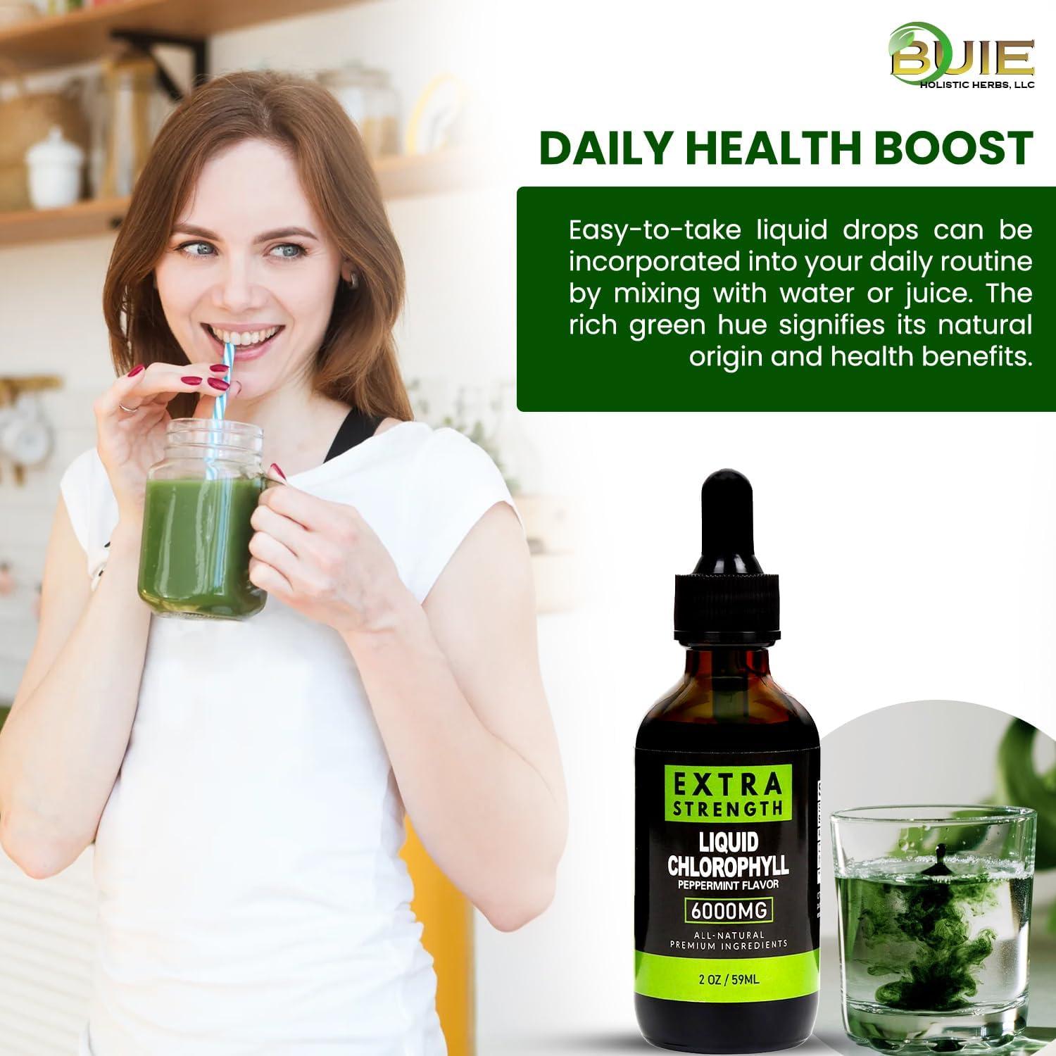 Gotas de Clorofila Líquida BUIE 6000mg 59ml - Energía y Detox