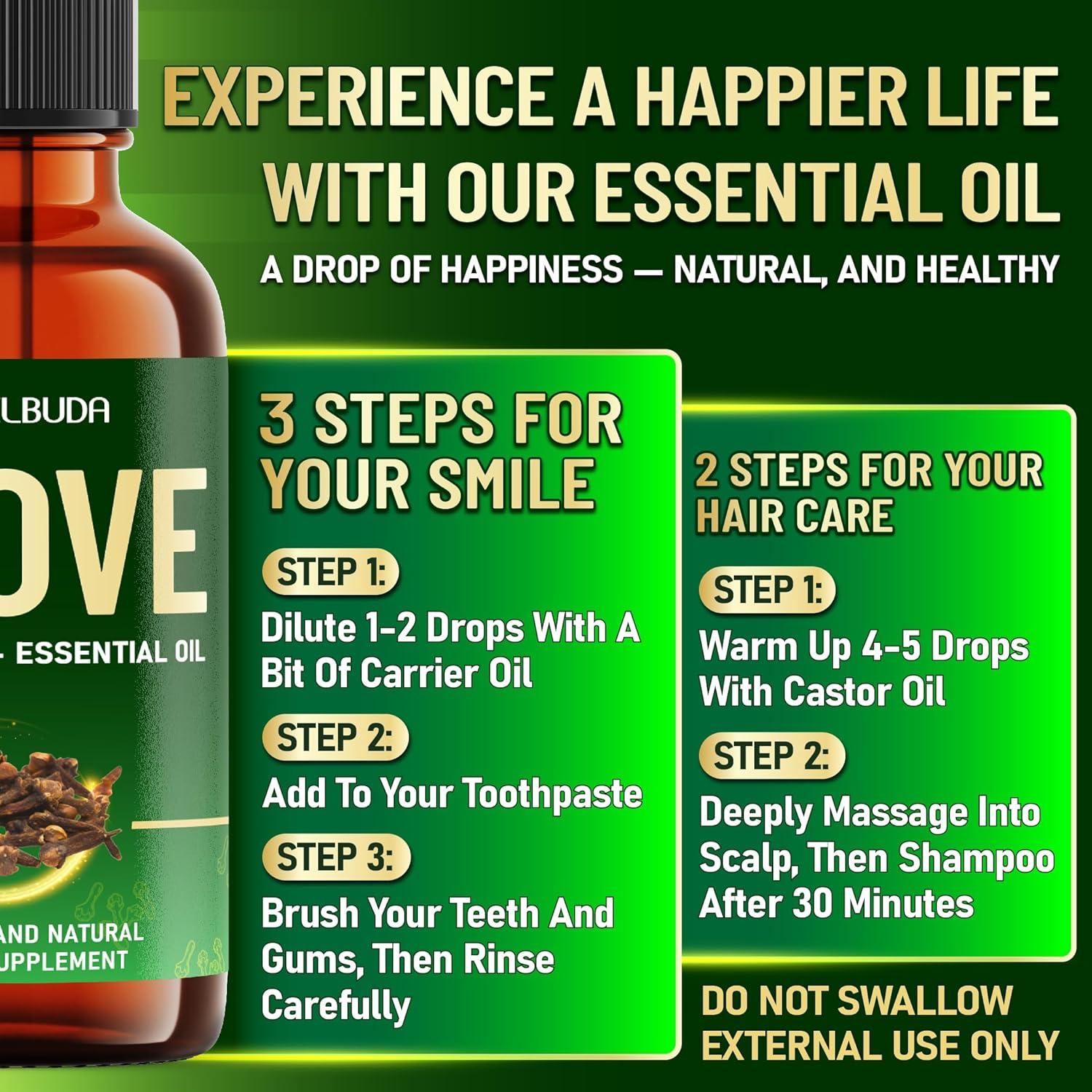 Aceite Esencial de Clavo Orgánico WELBUDA 30 ml - Cuidado Oral y Piel