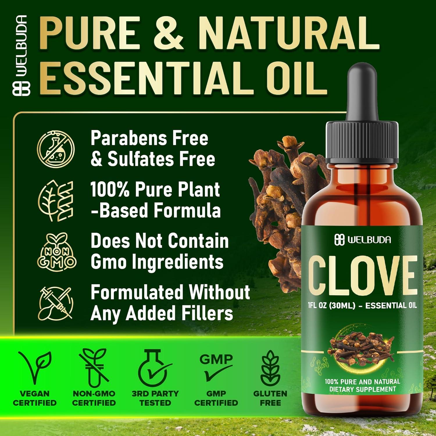 Aceite Esencial de Clavo Orgánico WELBUDA 30 ml - Cuidado Oral y Piel