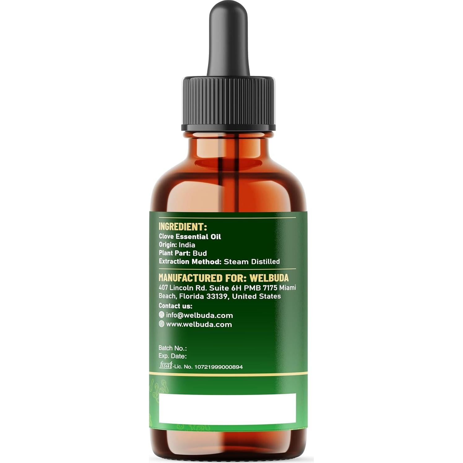 Aceite Esencial de Clavo Orgánico WELBUDA 30 ml - Cuidado Oral y Piel