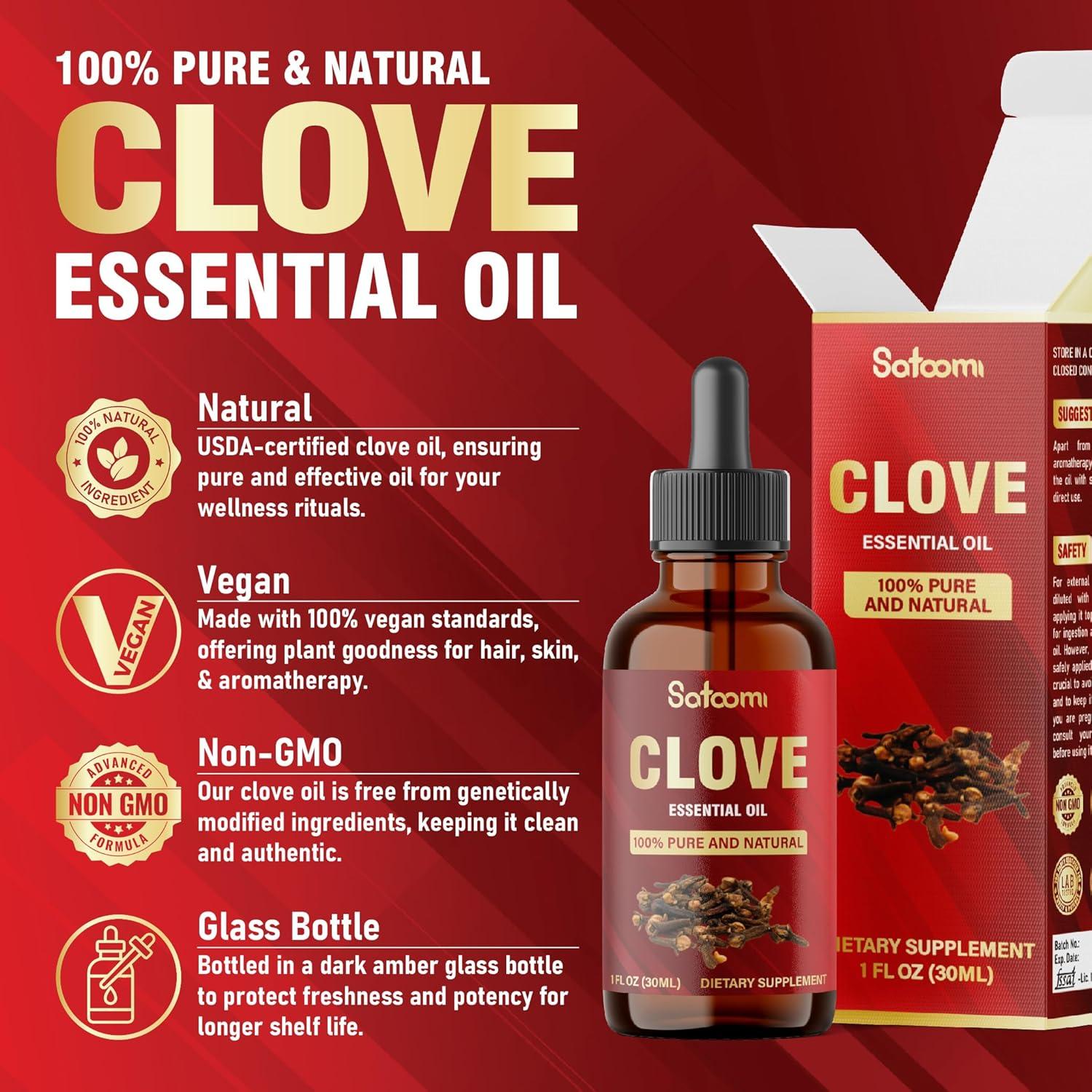 Aceite Esencial de Clavo Satoomi 30 ml - Cuidado Oral y Piel