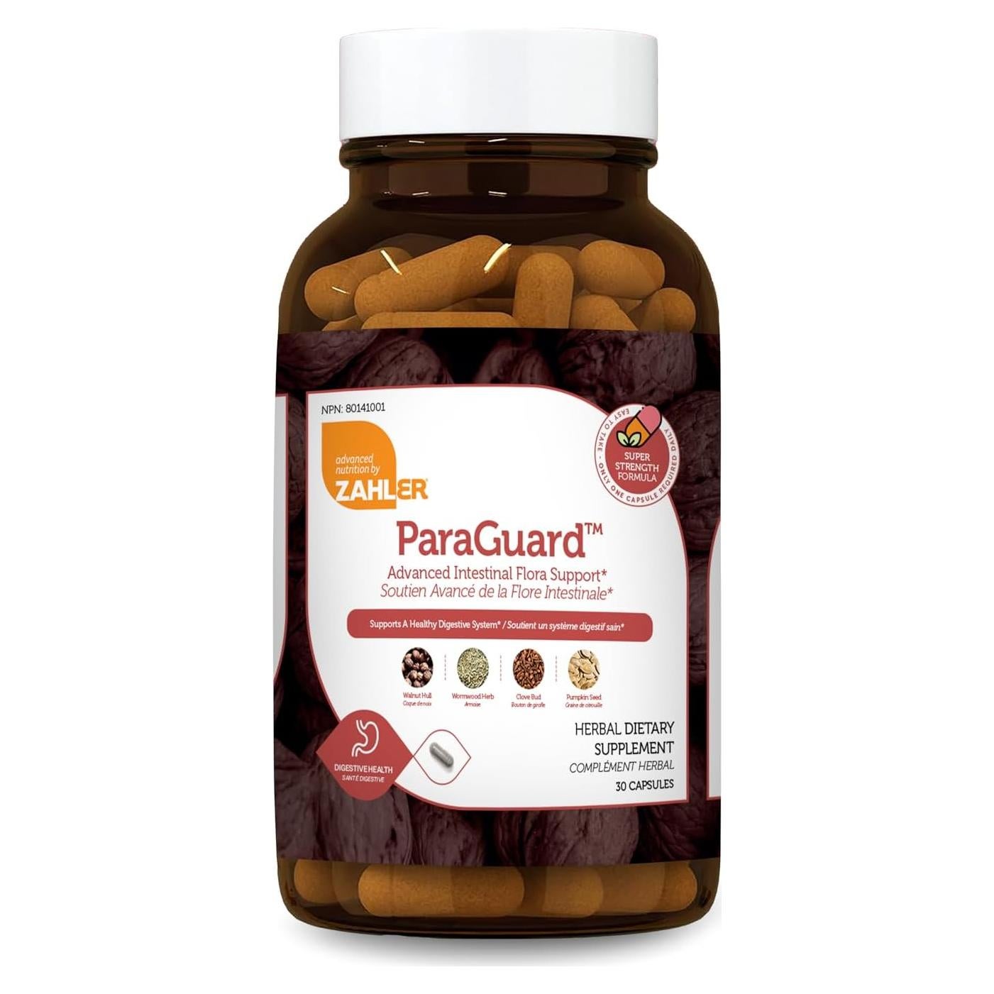 Cápsulas ParaGuard Zahler - Suplemento Digestivo 30 Unidades