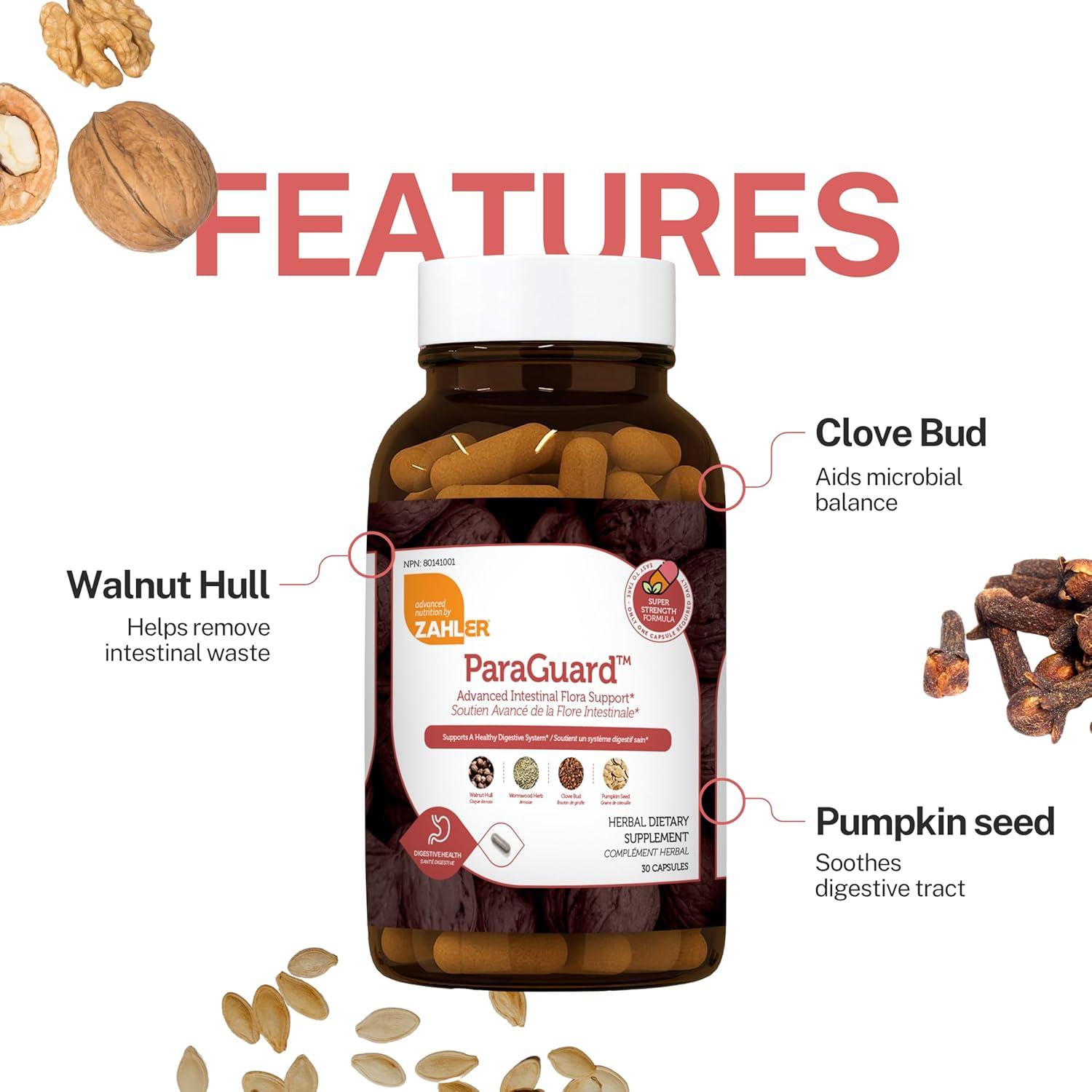 Cápsulas ParaGuard Zahler - Suplemento Digestivo 30 Unidades