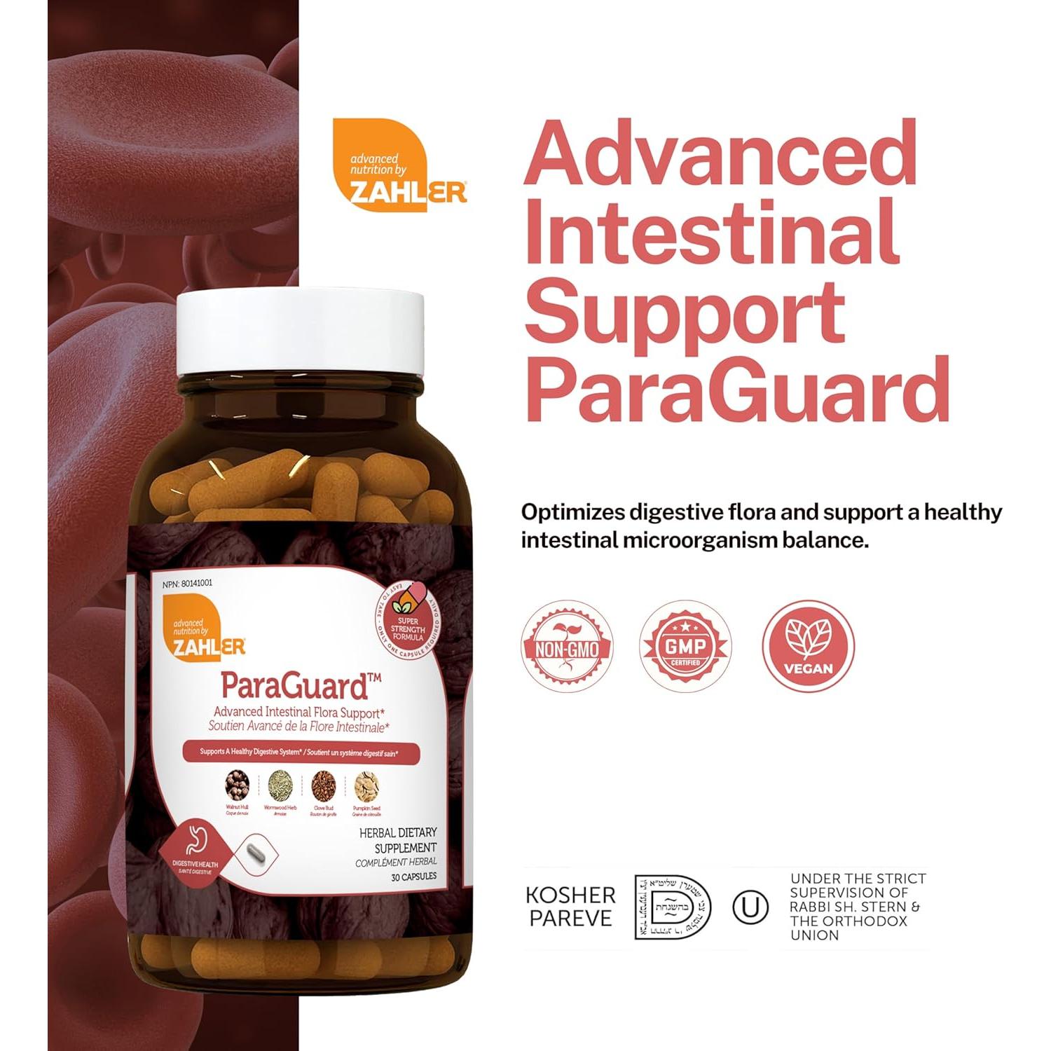 Cápsulas ParaGuard Zahler - Suplemento Digestivo 30 Unidades