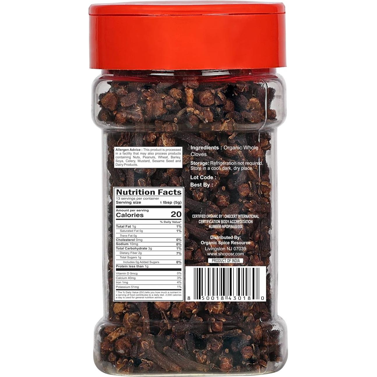 Clavos Enteros Orgánicos 65g - Aprobado USDA, Vegano, Sin OGM