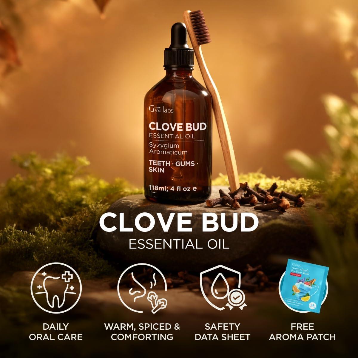 Aceite Esencial de Botón de Clavo Gya Labs - 118 ml - 100% Puro