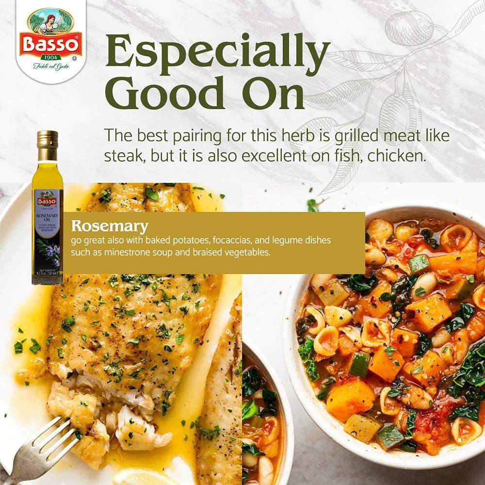 Aceite de Oliva Extra Virgen Infundido Romero BASSO 1904 250ml