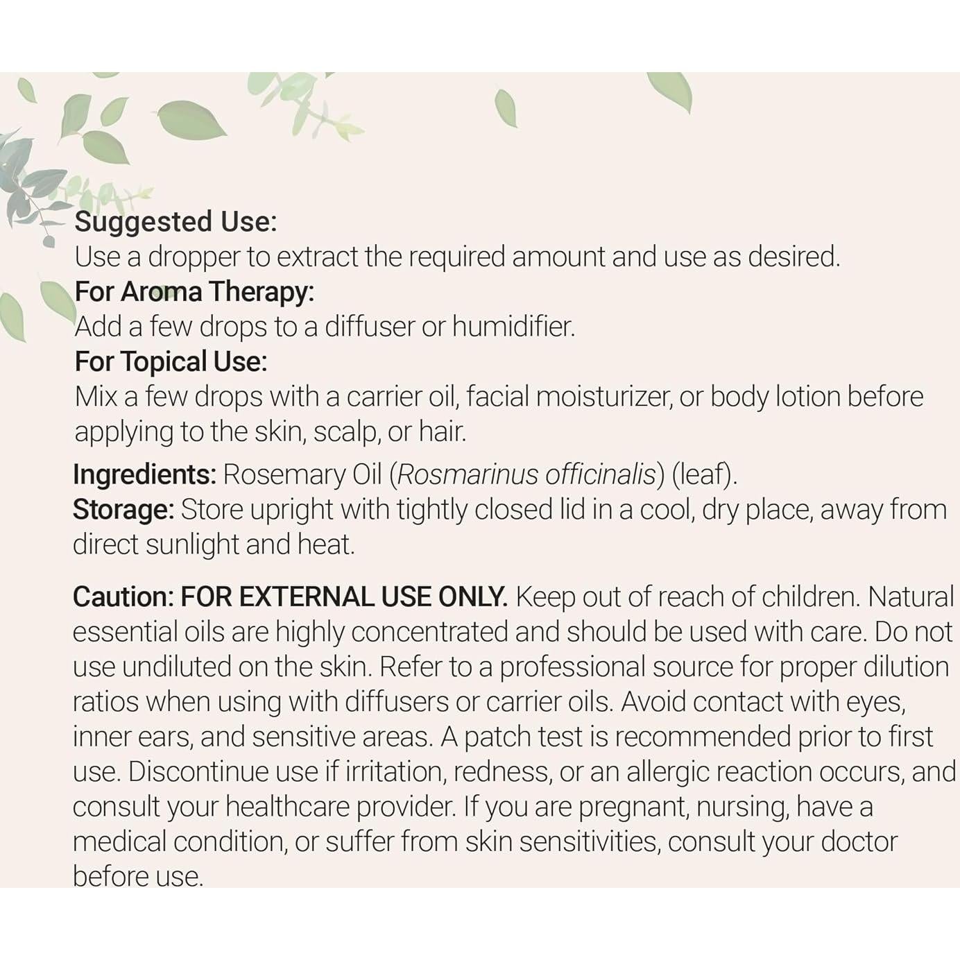 Aceite Esencial de Romero Micro Ingredients 236.6 ml Puro Natural