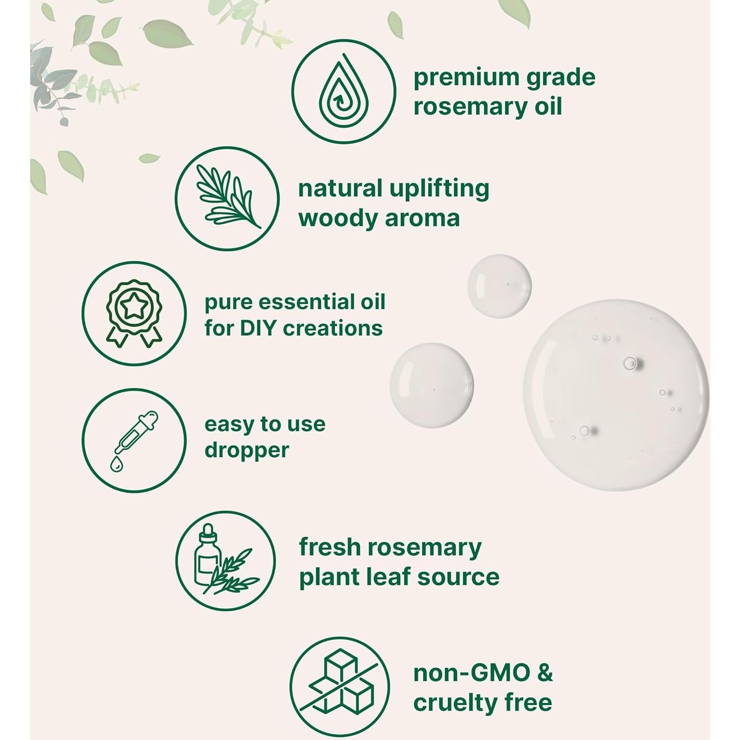 Aceite Esencial de Romero Micro Ingredients 236.6 ml Puro Natural