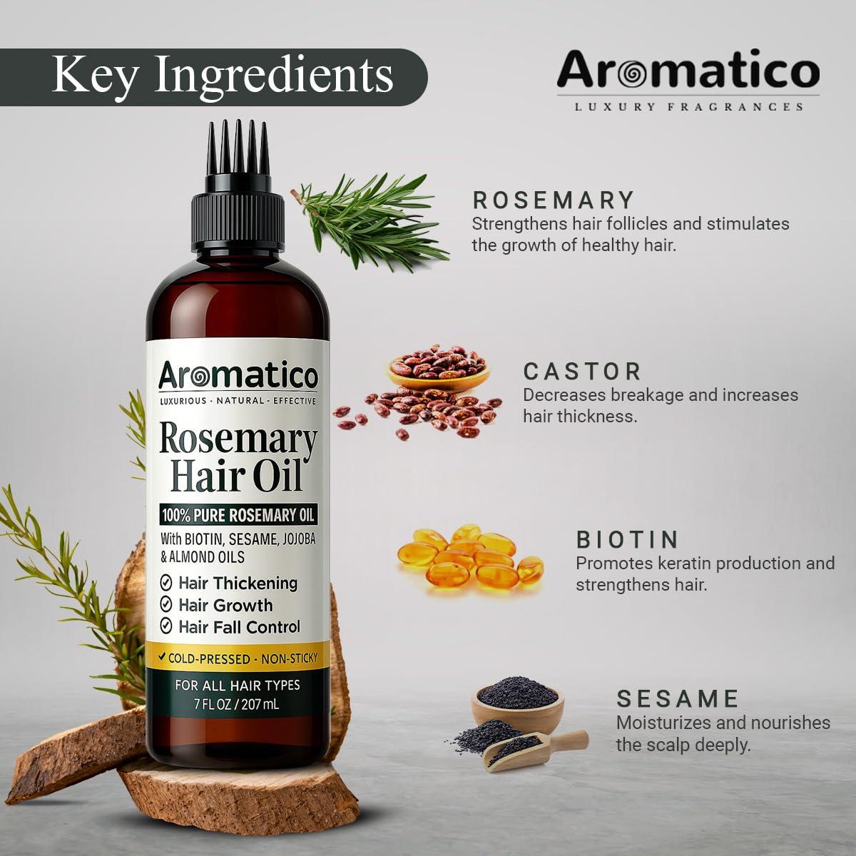 Aceite de Romero Puro 207 ml - Crecimiento y Engrosamiento Cabello