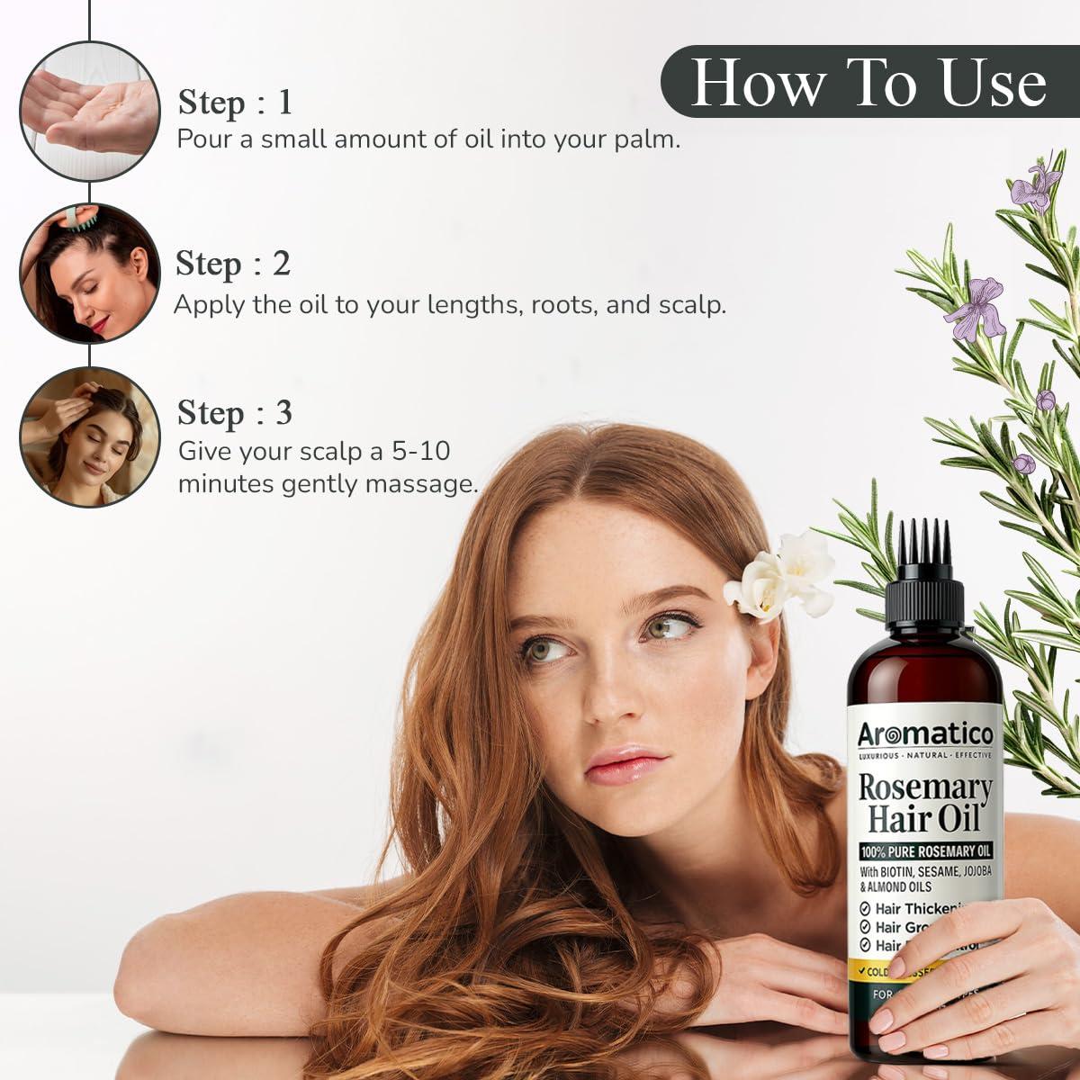 Aceite de Romero Puro 207 ml - Crecimiento y Engrosamiento Cabello