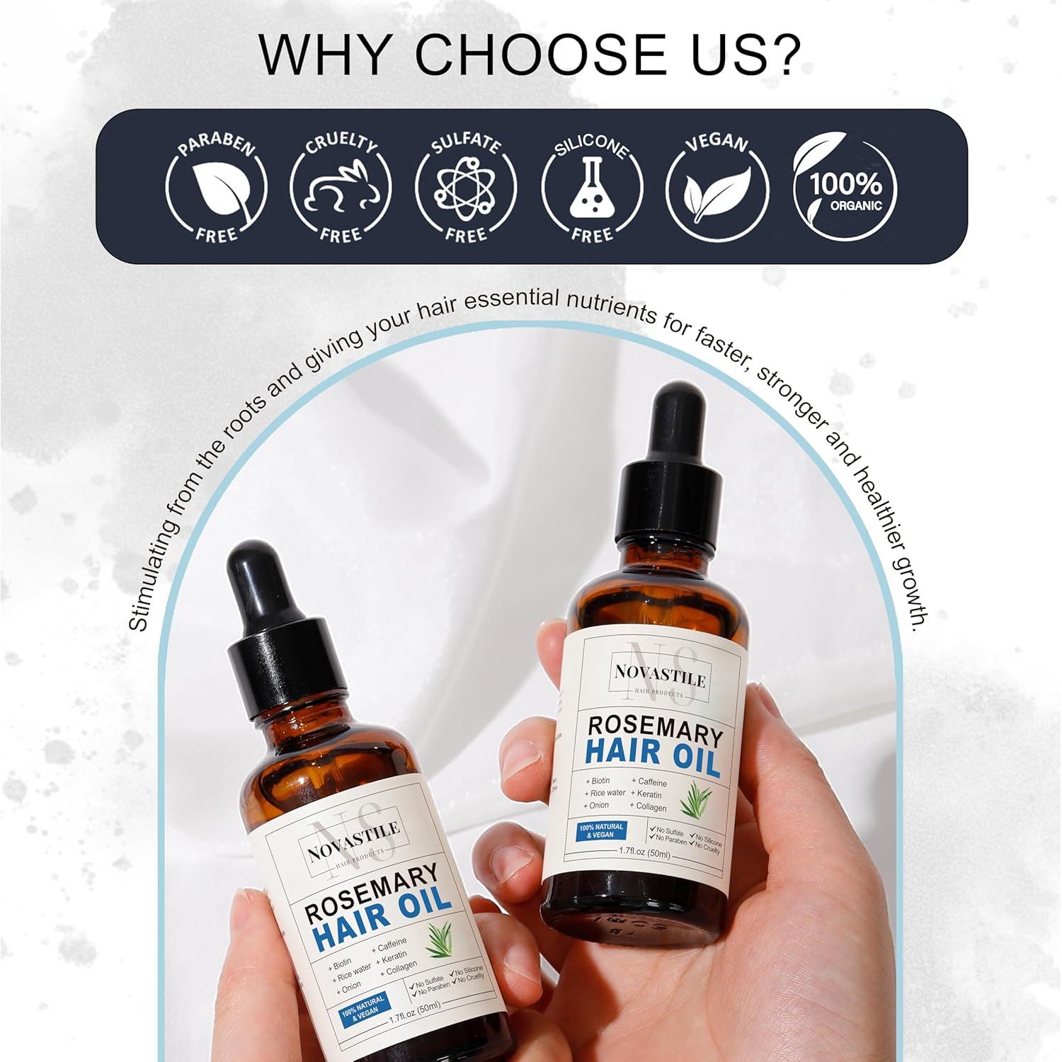 Aceite de Romero Novastile 132g - Tratamiento Cabello y Cuero Cabelludo