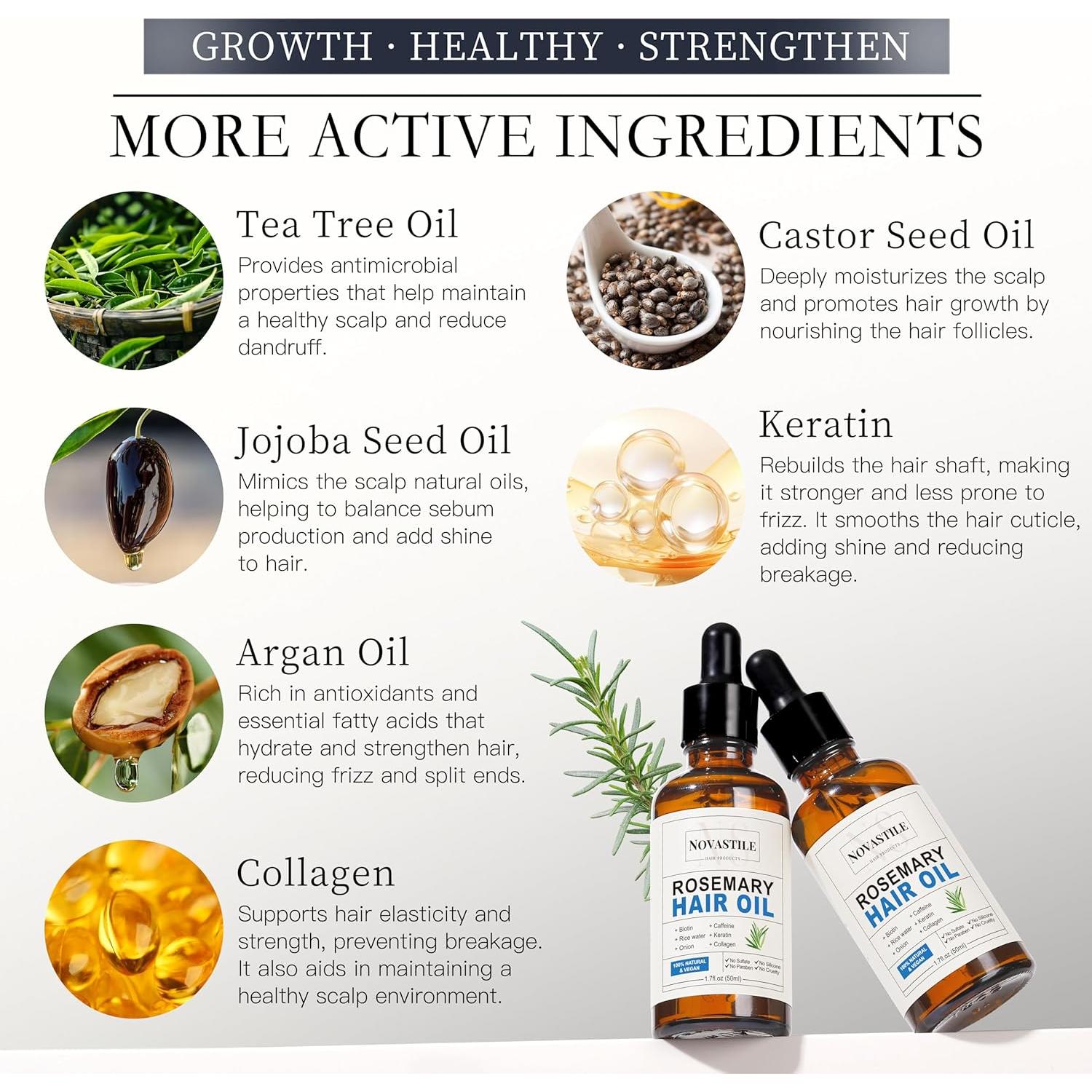 Aceite de Romero Novastile 132g - Tratamiento Cabello y Cuero Cabelludo