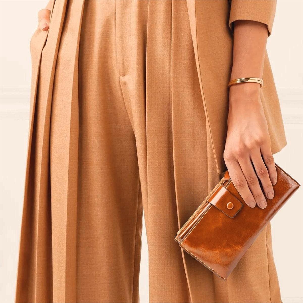 Billetera de Cuero Genuino YALUXE con Bloqueo RFID