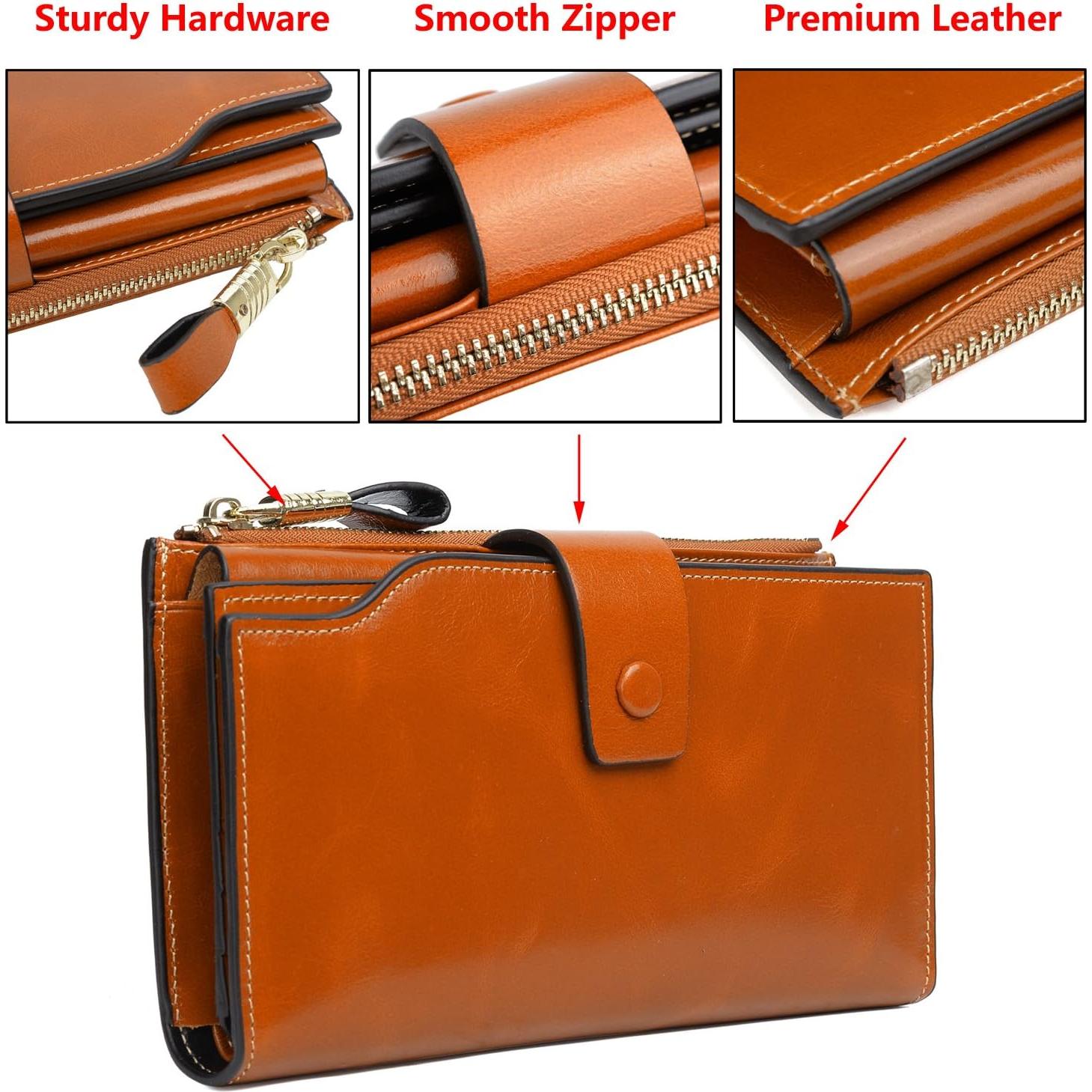 Billetera de Cuero Genuino YALUXE con Bloqueo RFID